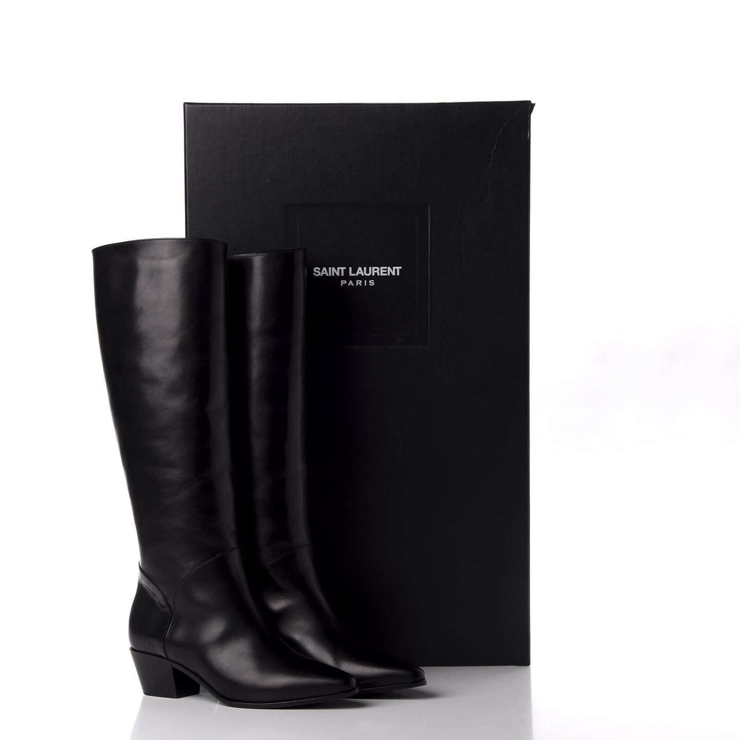 Calfskin Rock Long Boots 35.5 Black