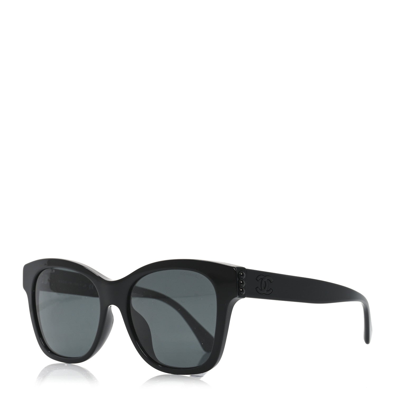 Chanel Acetate Polarized Pearl CC Square Sunglasses 5482-H-A Black 