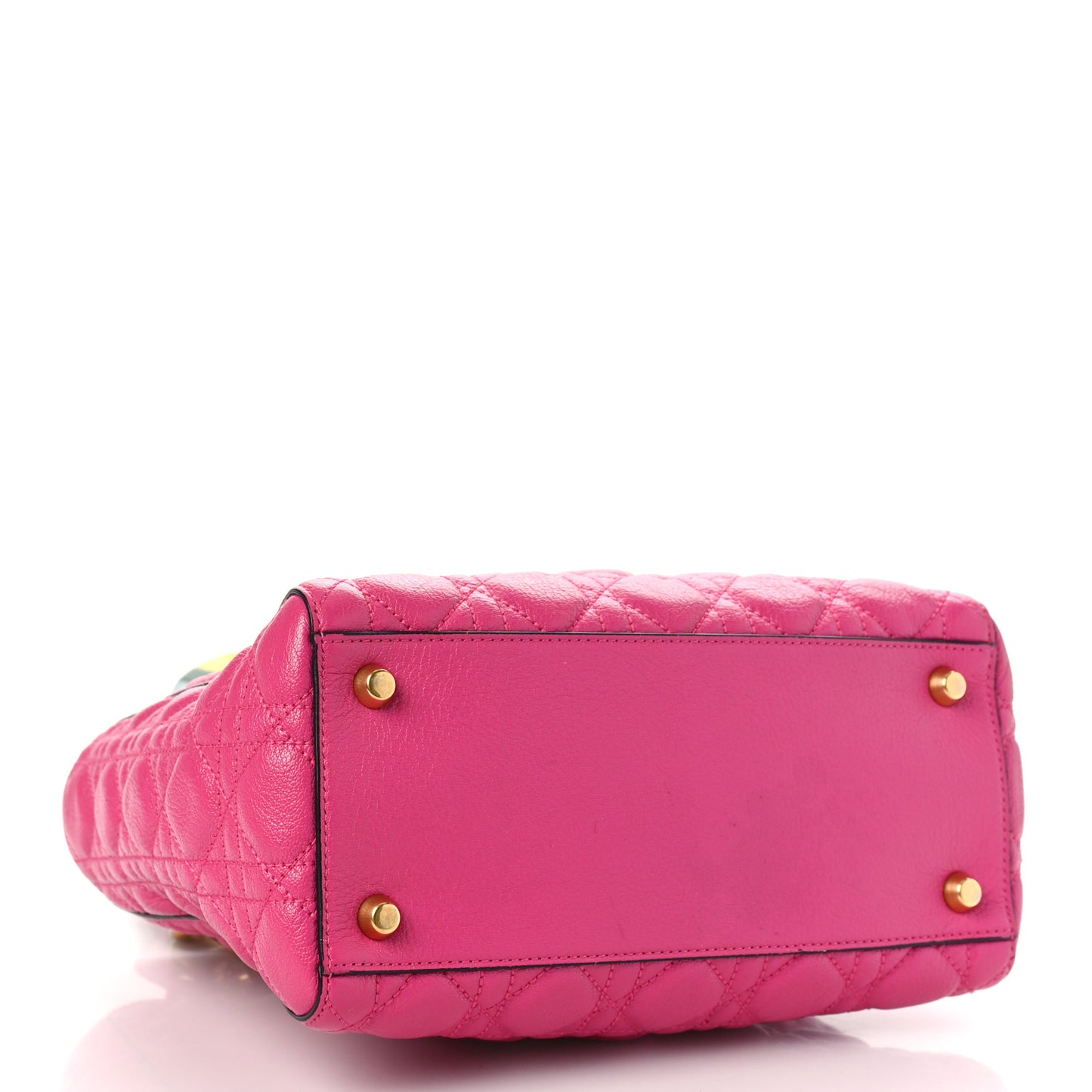 Goatskin Cannage Medium Lady Dior Fuchsia