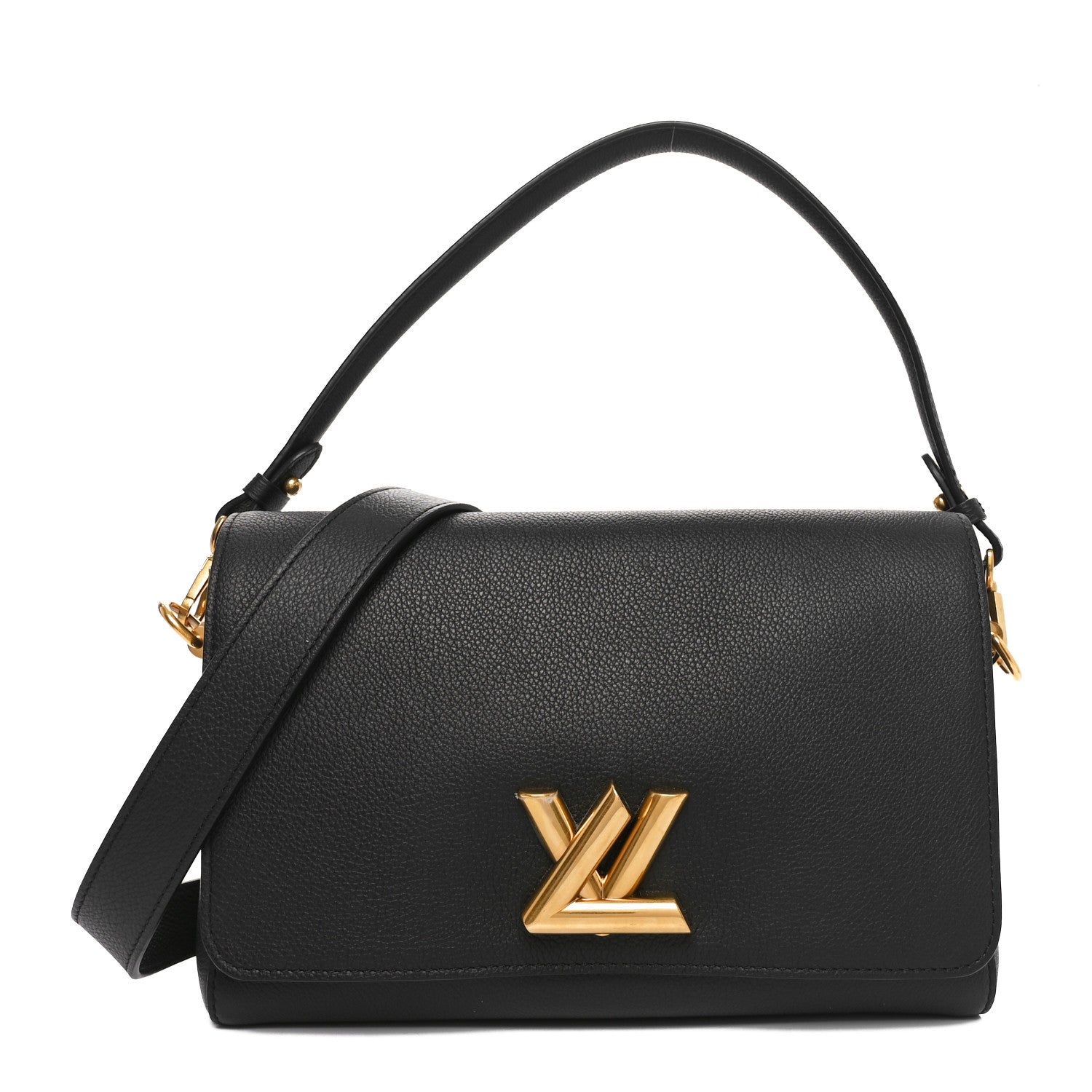 Louis Vuitton Calfskin Soft Twist Shoulder Bag Black 1839675