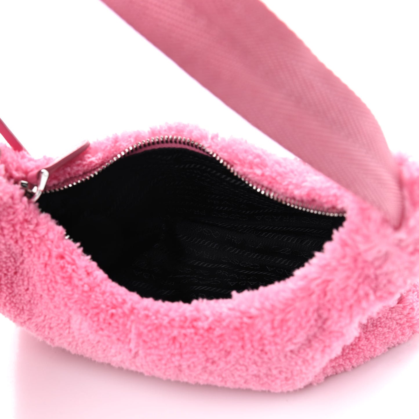Terry Cloth Mini Re-Edition 2000 Bag Petalo Black