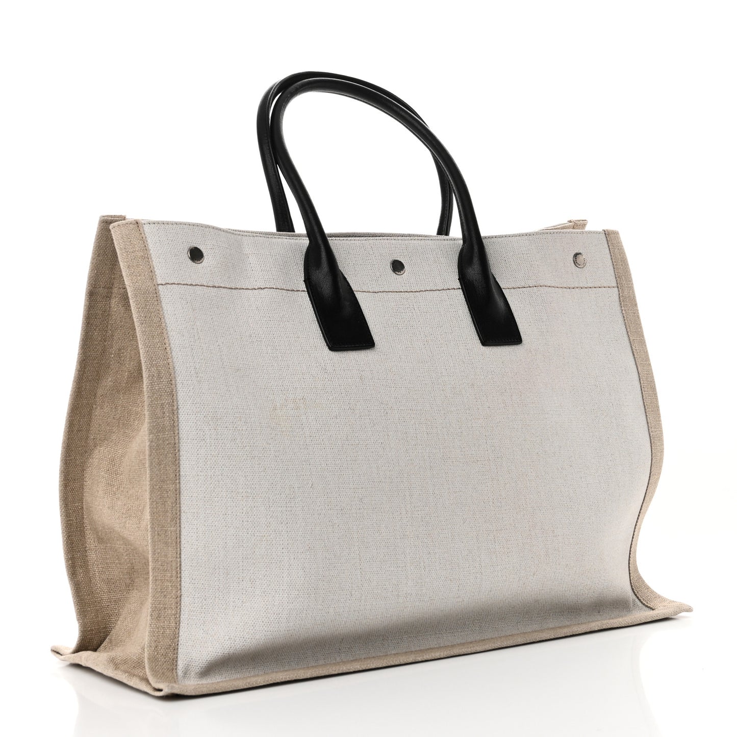 Linen Calfskin Rive Gauche Tote Optic White