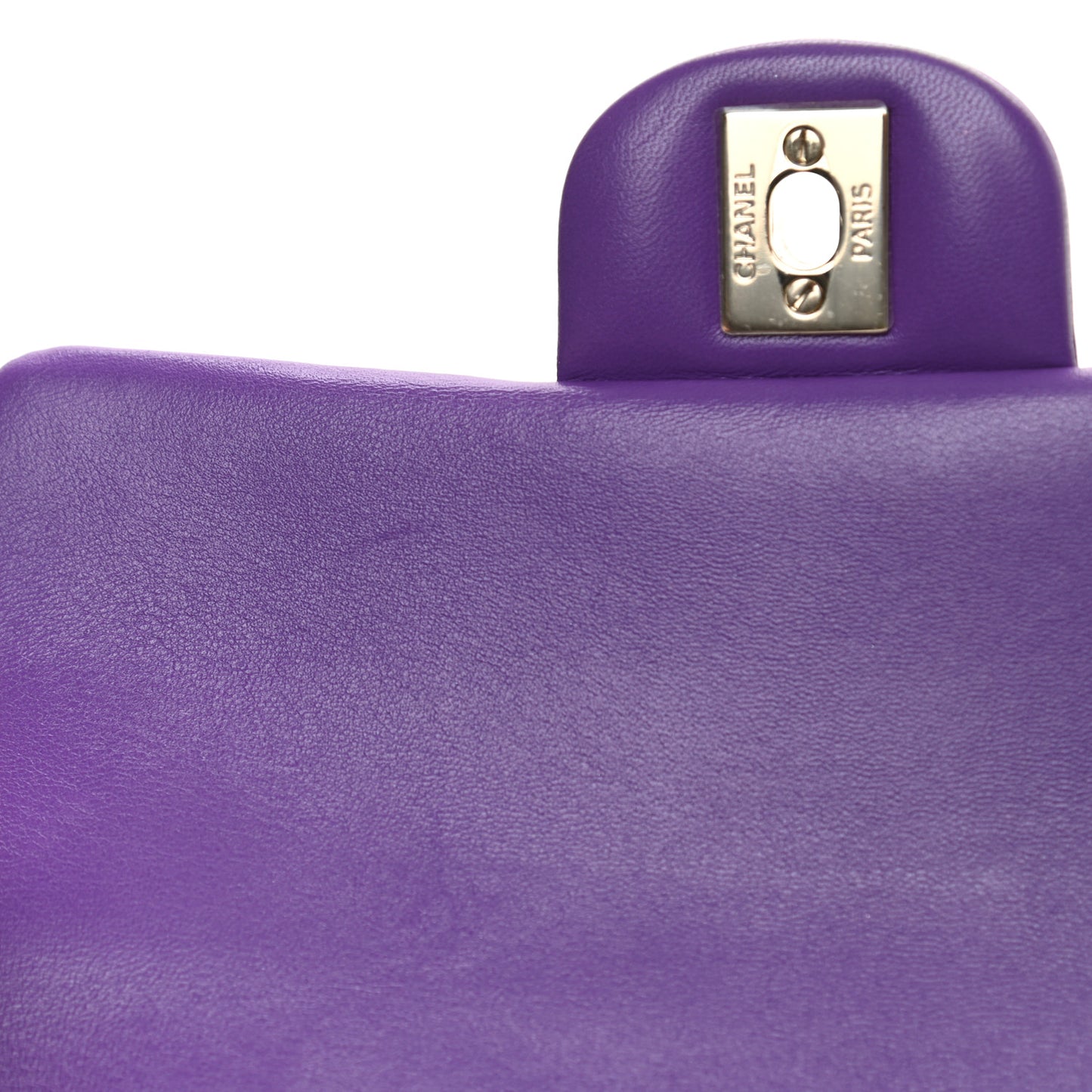 Lambskin Quilted Mini Top Handle Rectangular Flap Dark Purple