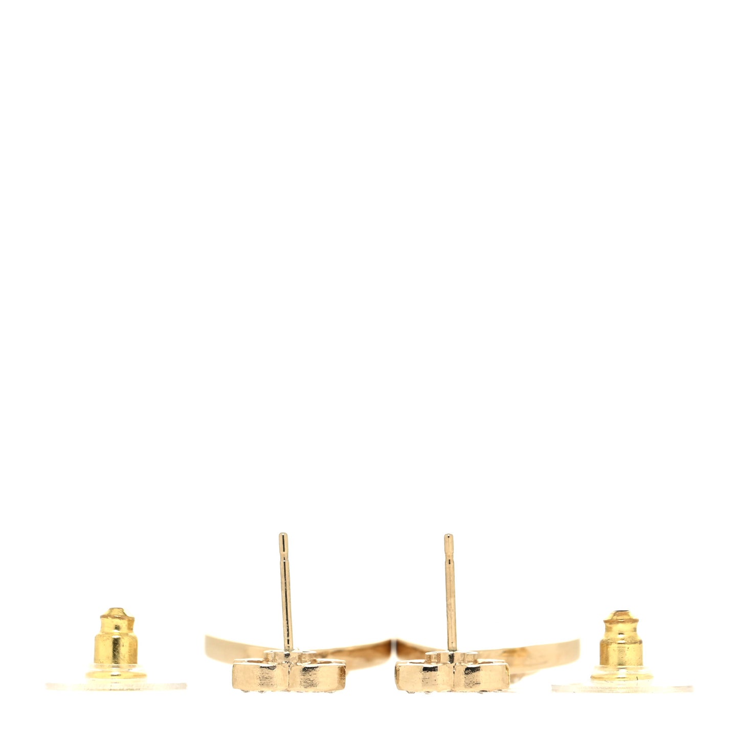 Crystal CC Drop Earrings Gold