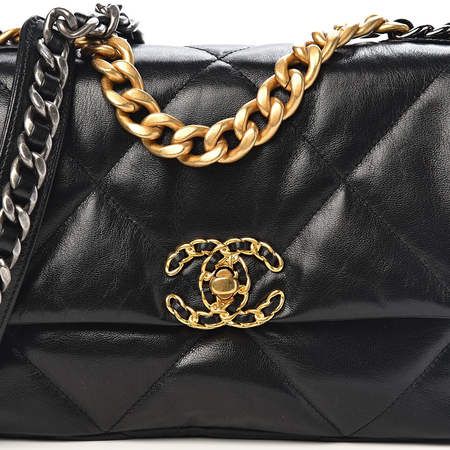 Chanel Goatskin Quilted Medium 19 Flap Black 10 of 10