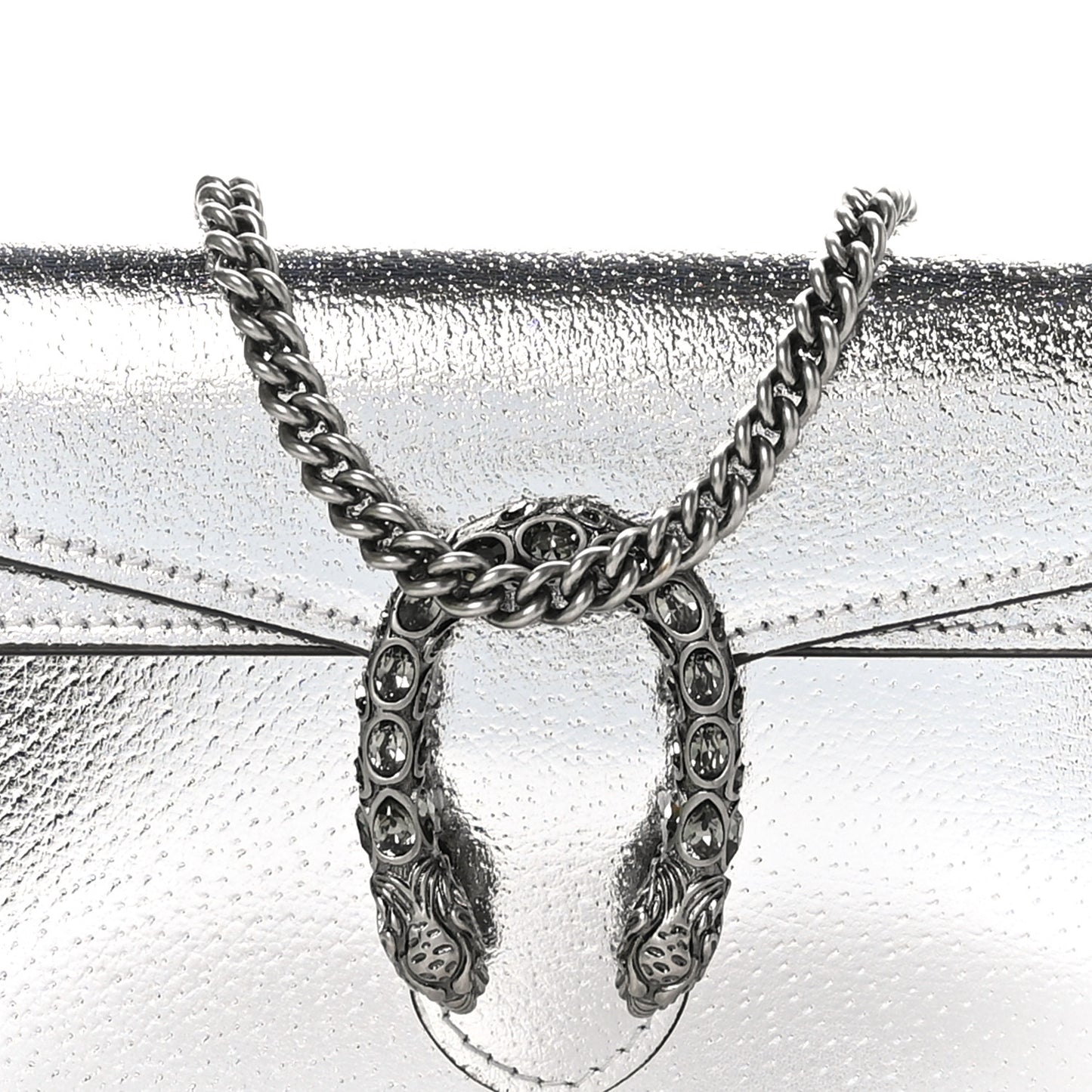 Metallic Calfskin Super Mini Dionysus Shoulder Bag Silver