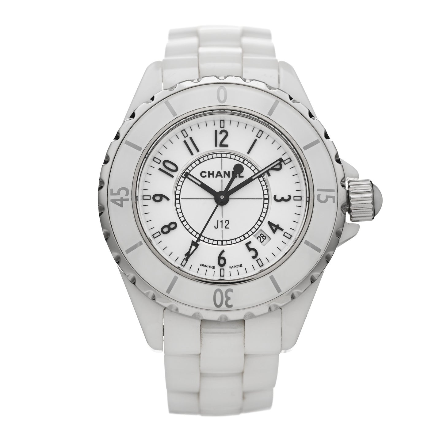 Stainless Steel Ceramic 33mm J12 Quartz Watch White