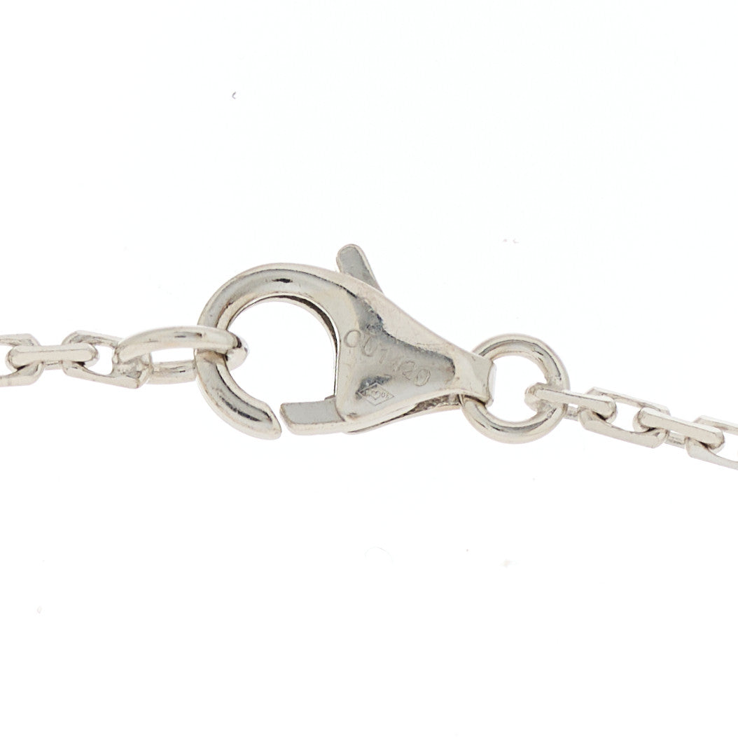 18K White Gold Black Ceramic Diamond Interlocking LOVE Necklace