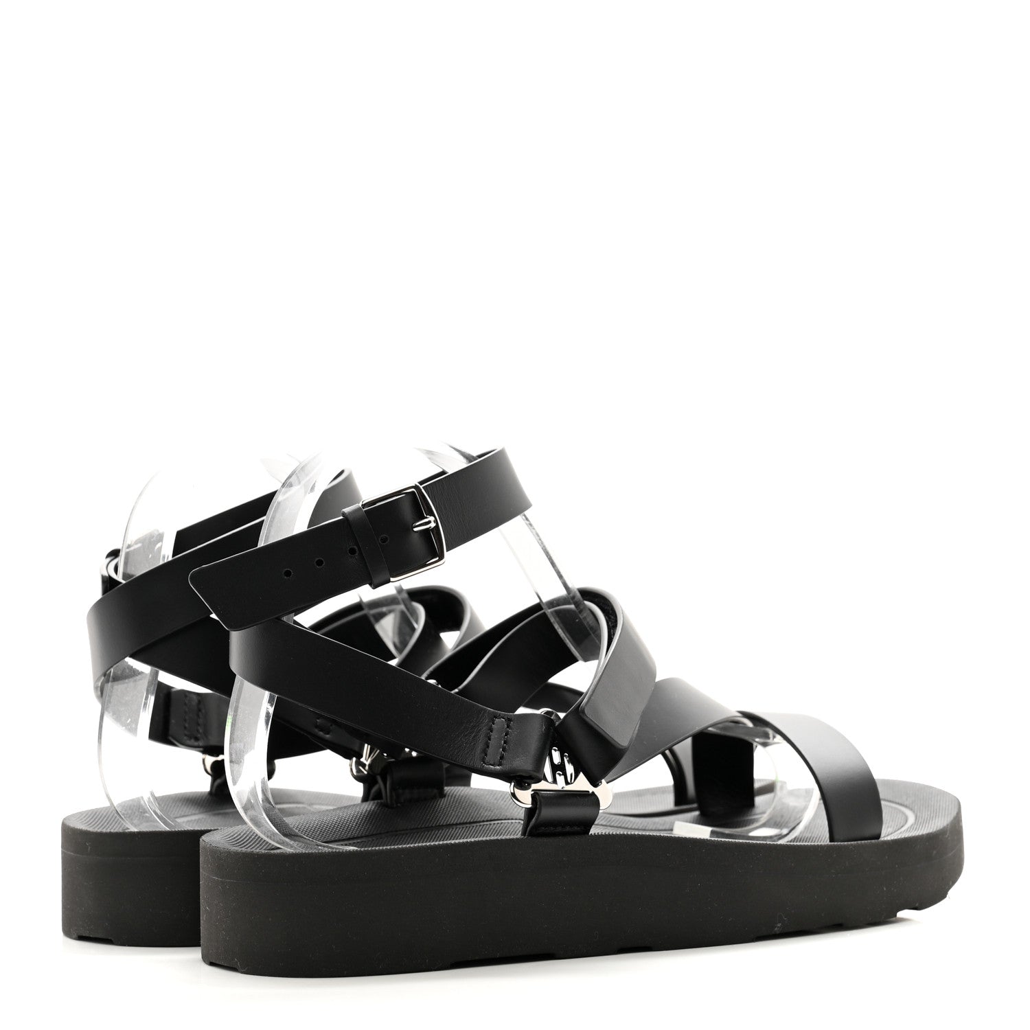 Hermes Calfskin Womens Galaxy Chypre Sandals 41 Black 4 of 8