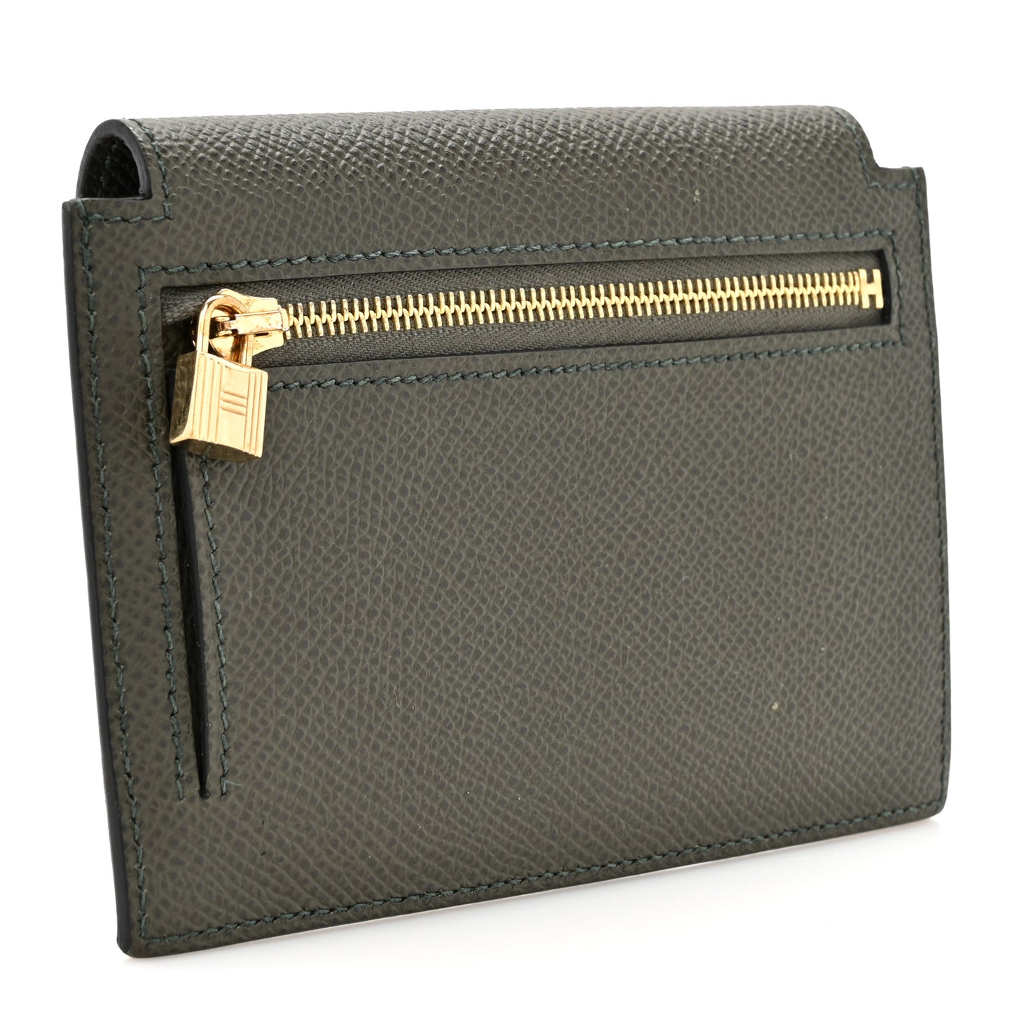 Epsom Kelly Pocket Compact Wallet Vert De Gris