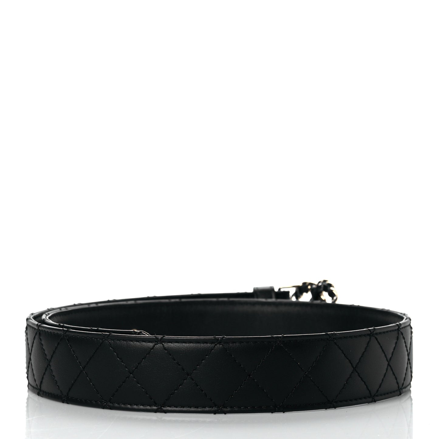 Lambskin Quilted CC Chain Belt 75 30 Black