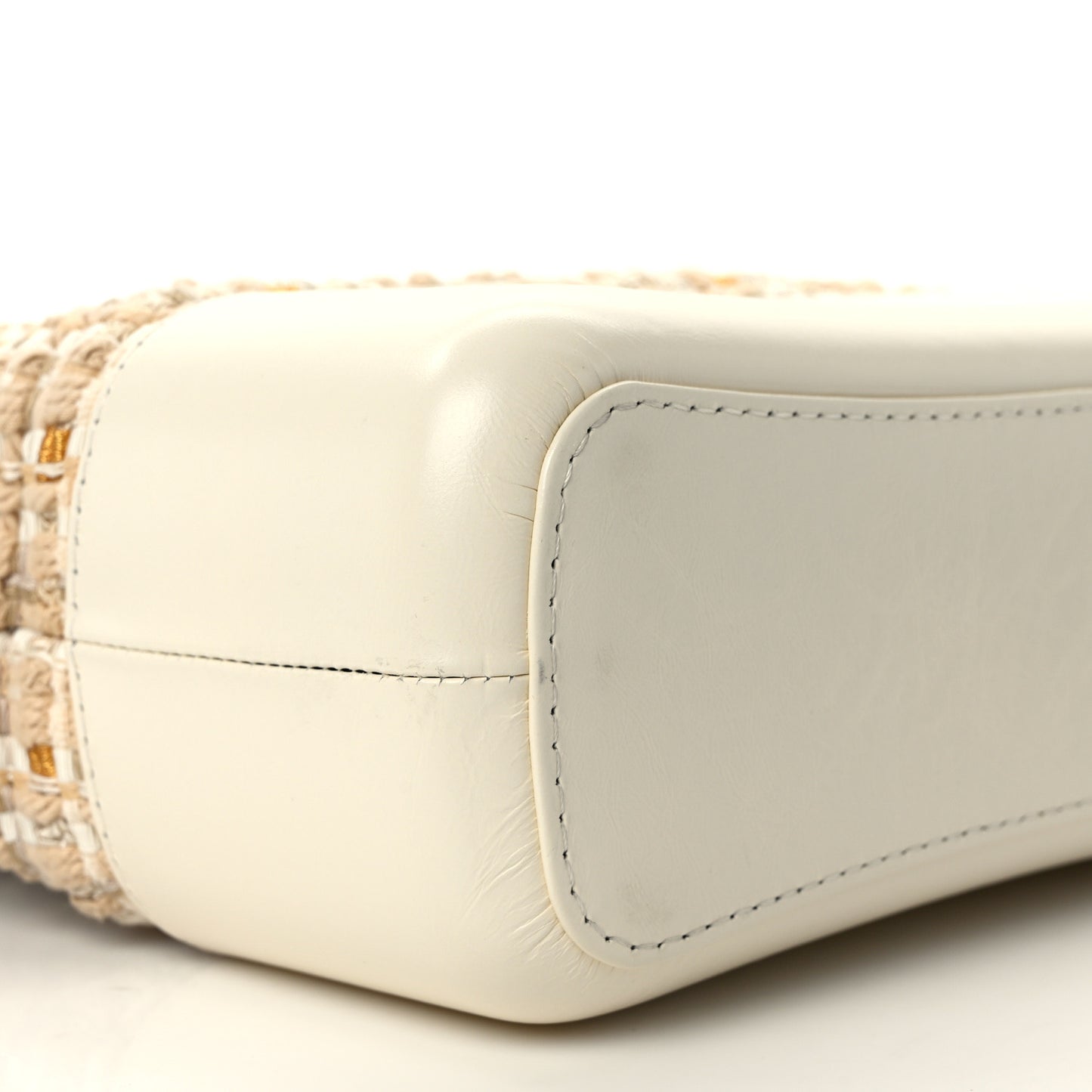 Tweed Calfskin Quilted Medium Gabrielle Hobo Beige Ivory