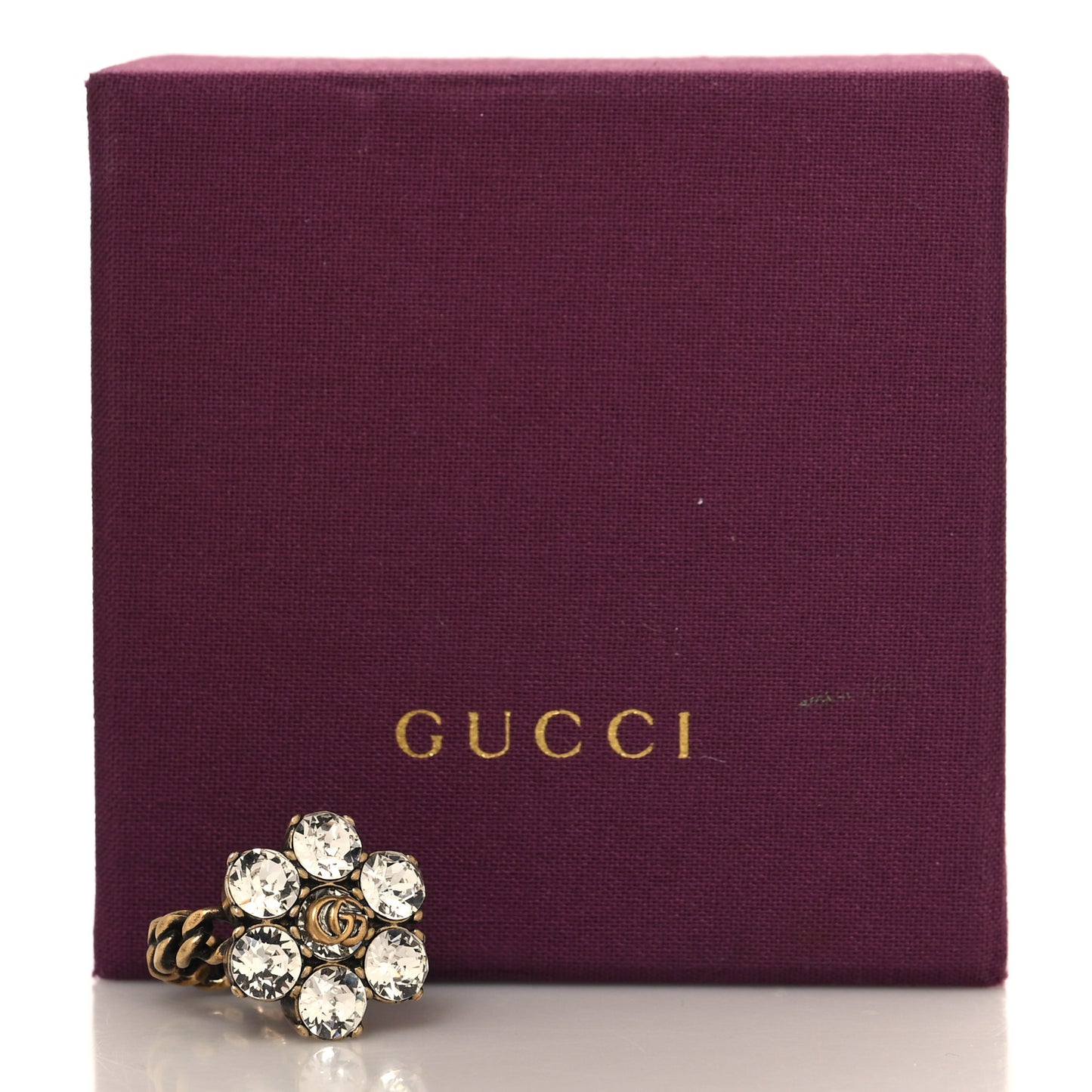 Metal Crystal Marmont Ring S Aged Gold