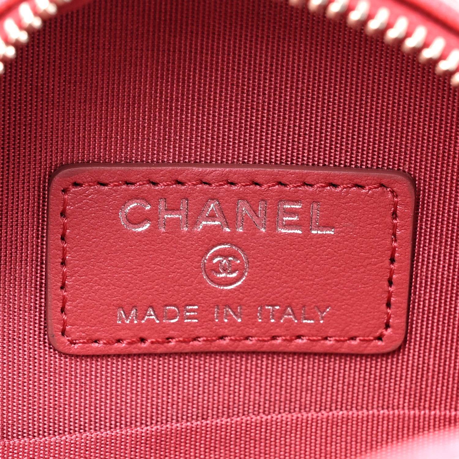 Chanel Goatskin Camellia Quilted Round Clutch With Chain Dark Pink 6 of 9