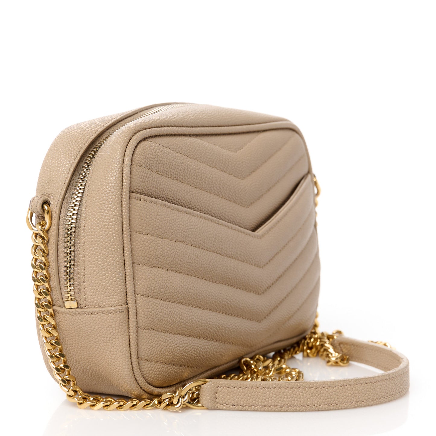 Grain De Poudre Matelasse Monogram Mini Lou Camera Bag Dark Beige