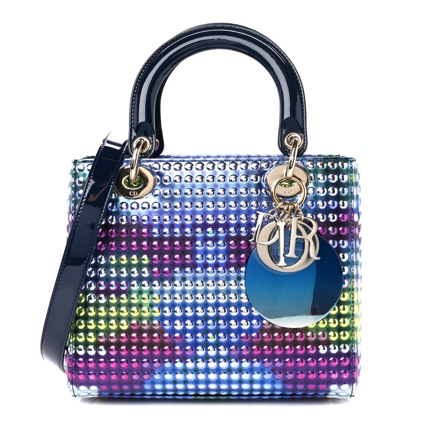 Patent Studded Medium Li Shurui Lady Dior Art Black Multicolor