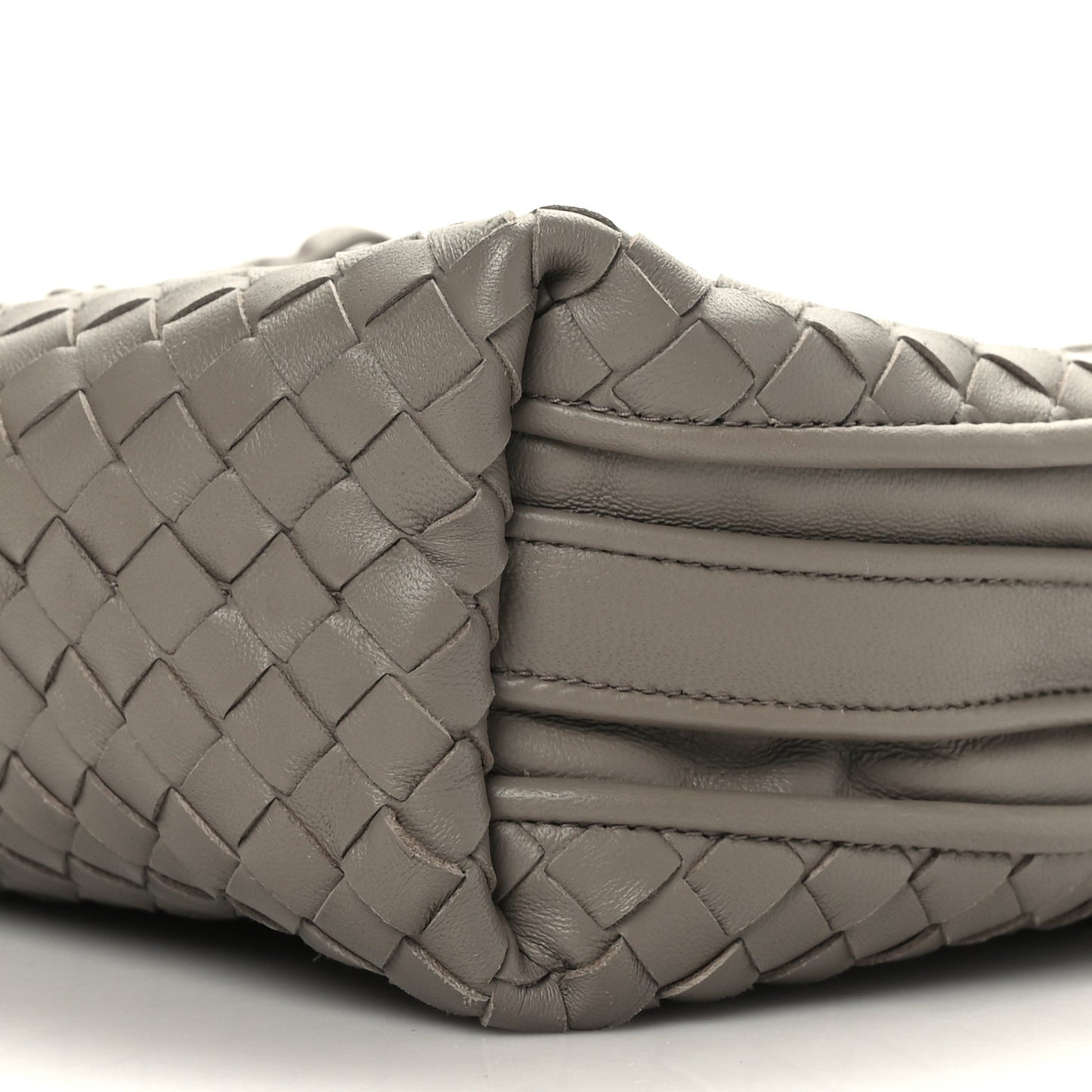 Nappa Intrecciato Nodini Crossbody Messenger Light Grey