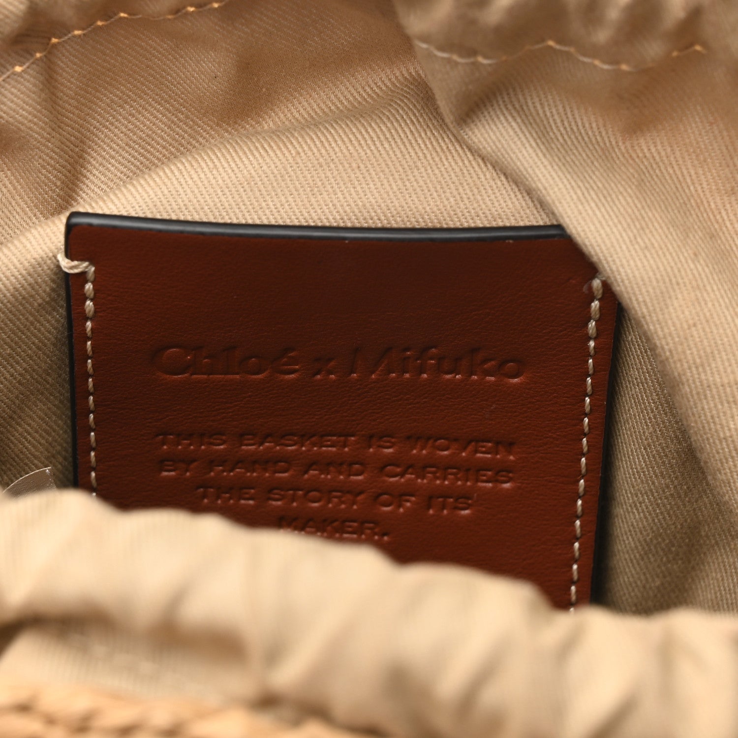 Chloe Raffia Calfskin Small Woody Basket Bag Brown 6 of 10