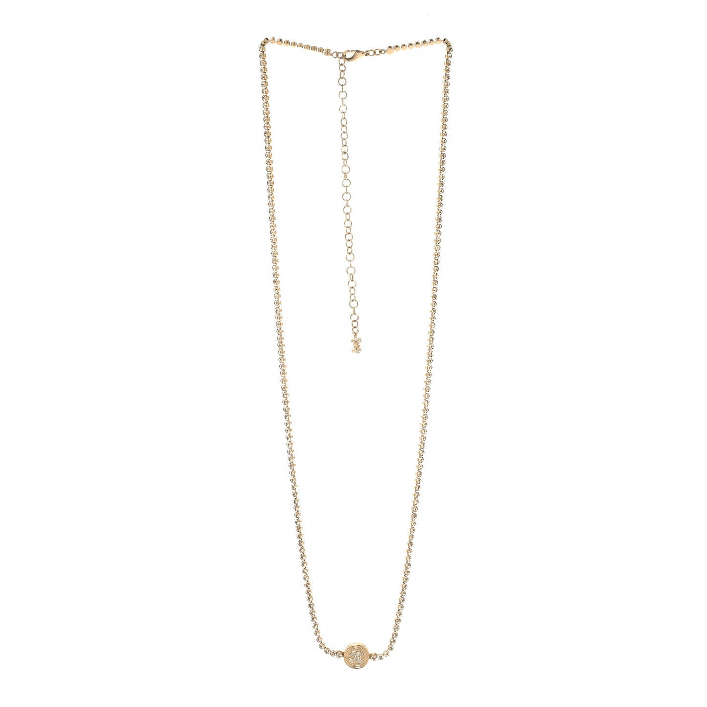 Crystal CC Chain Short Necklace Gold
