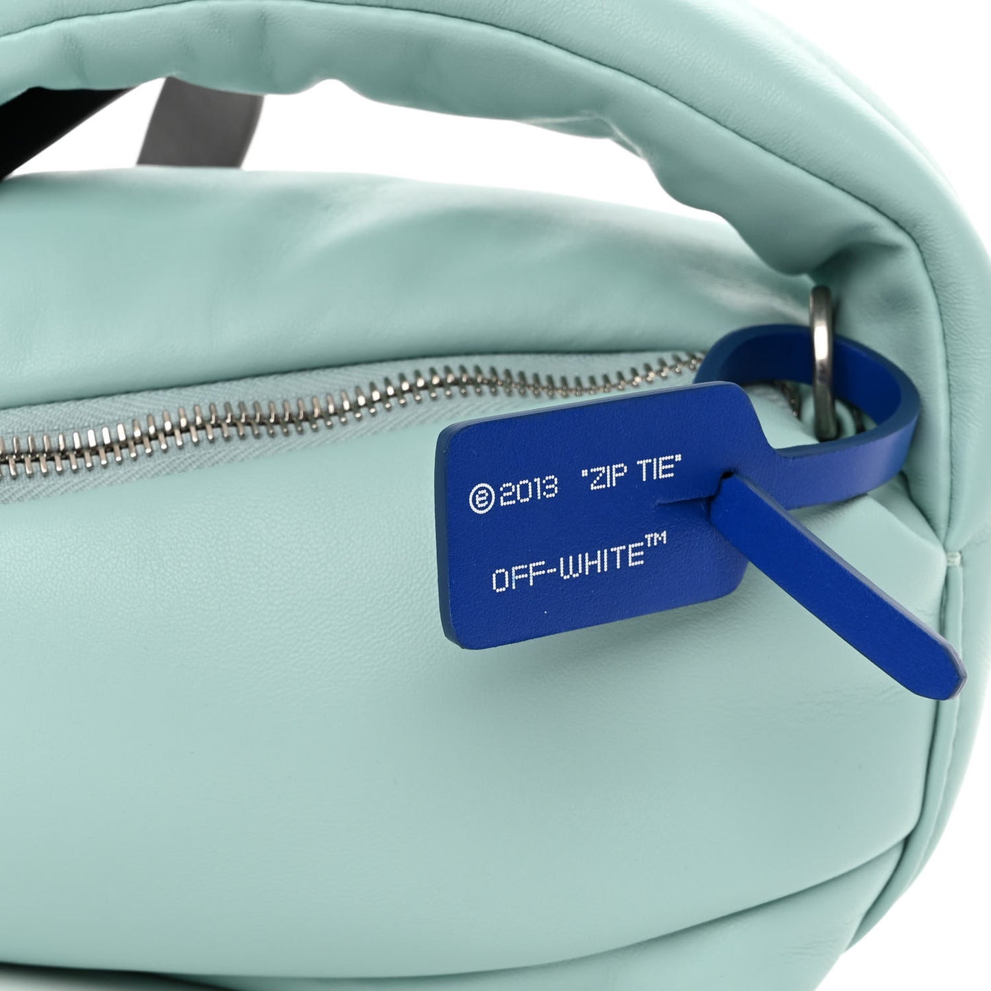 Calfskin Puffy Pump Pouch Crossbody Bag Light Blue