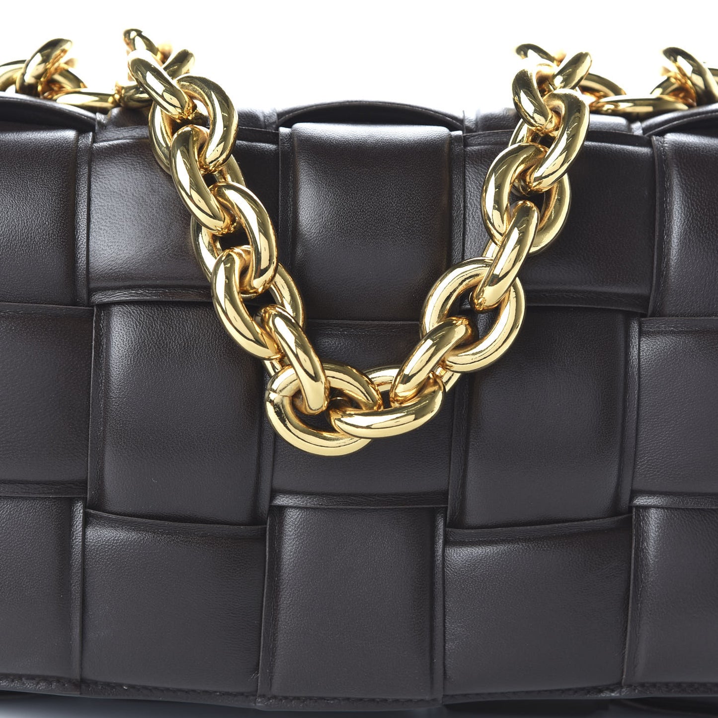 Lambskin Maxi Intreccio Padded Chain Cassette Crossbody Bag Black