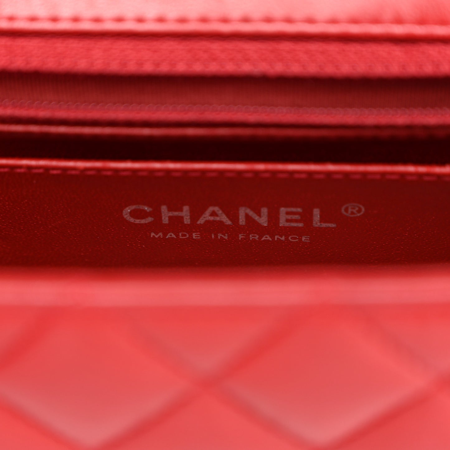Lambskin Quilted Mini Rectangular Flap Red