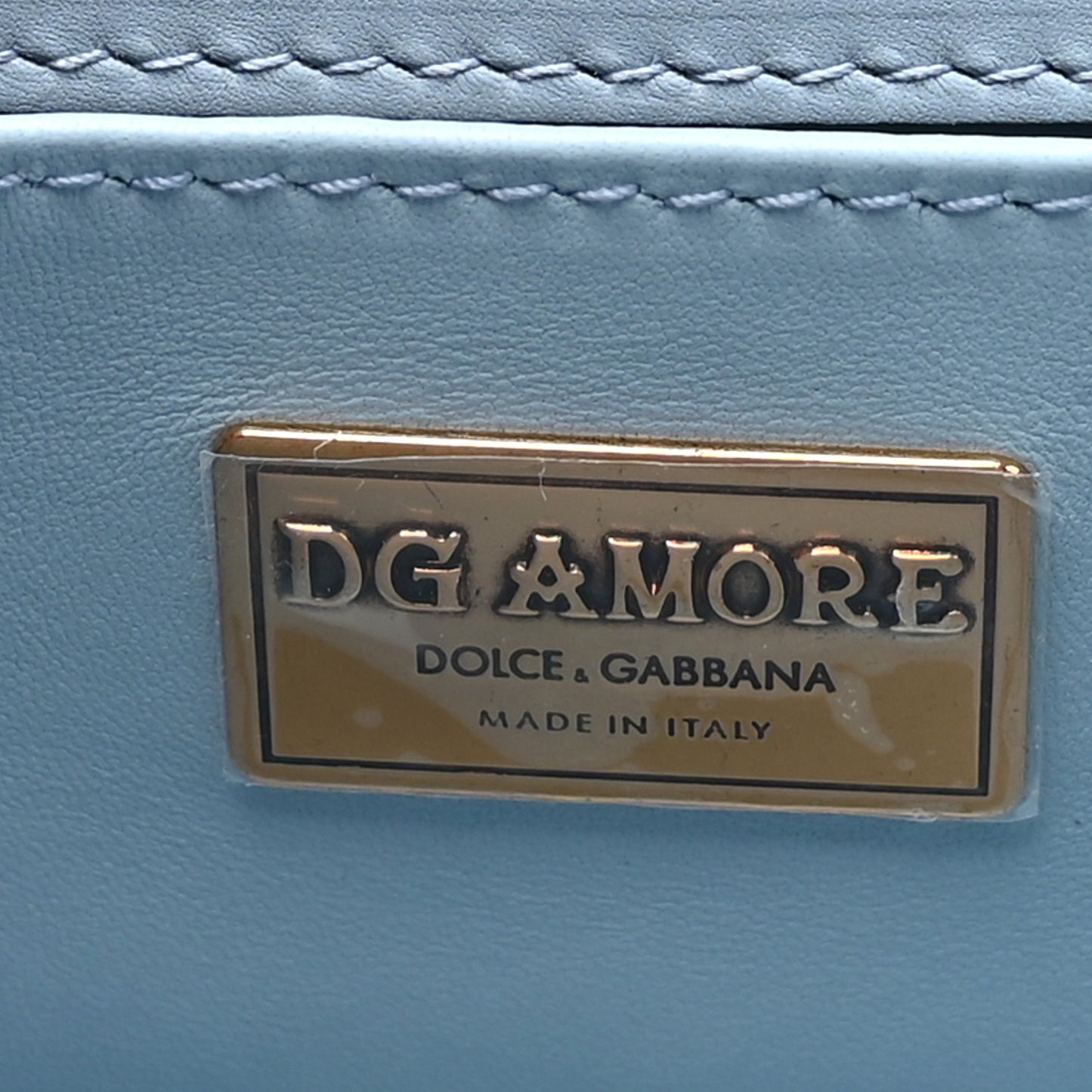 Smooth Calfskin Small DG Amore Envelope Bag Cielo