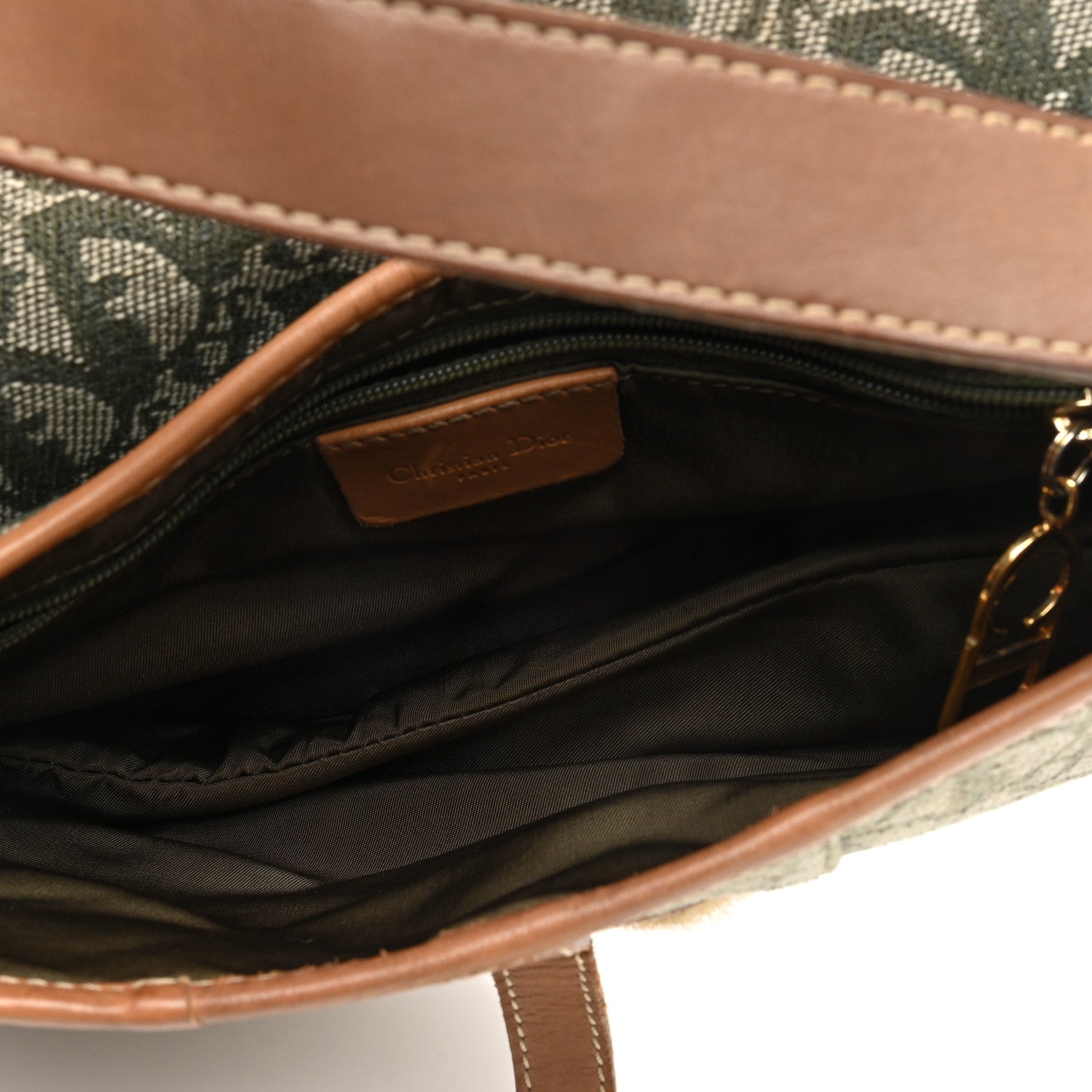 Christian Dior Monogram Saddle Bag Green 5 of 12