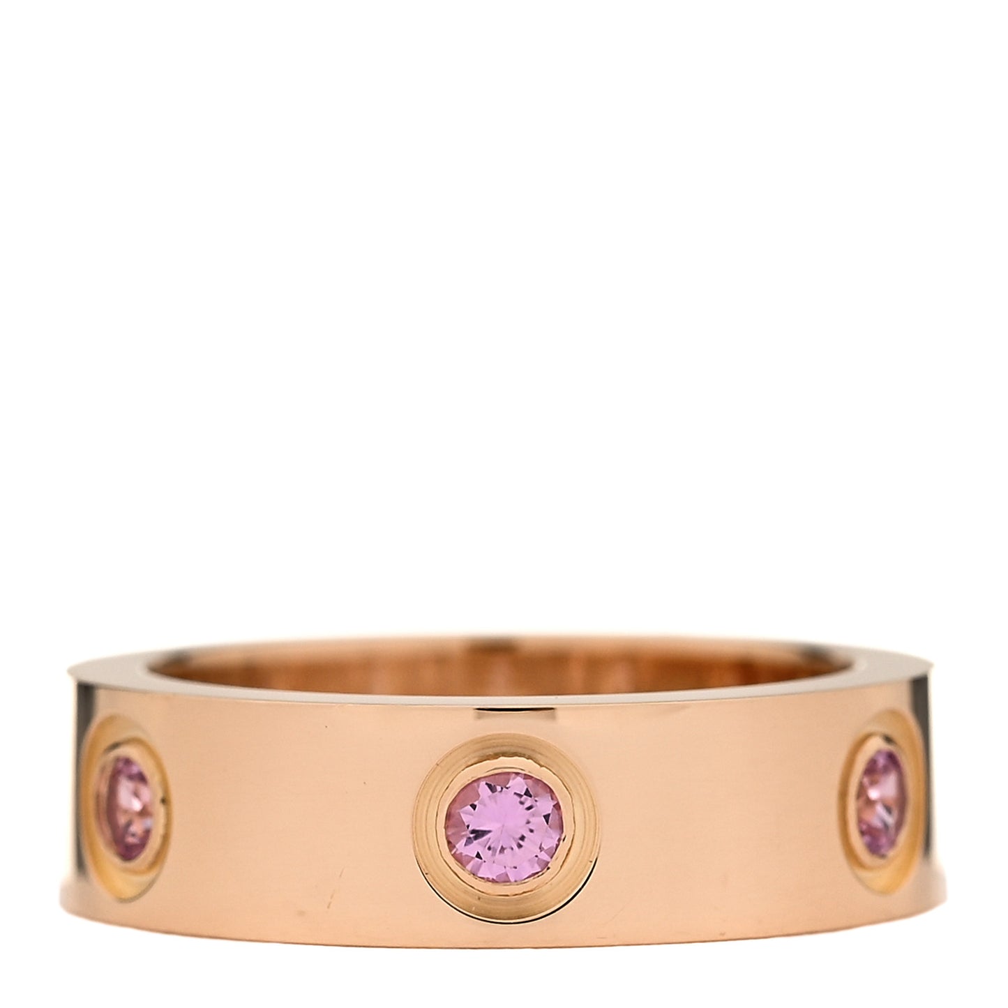 18K Pink Gold 6 Pink Sapphire 5.5mm LOVE Ring 51 5.75