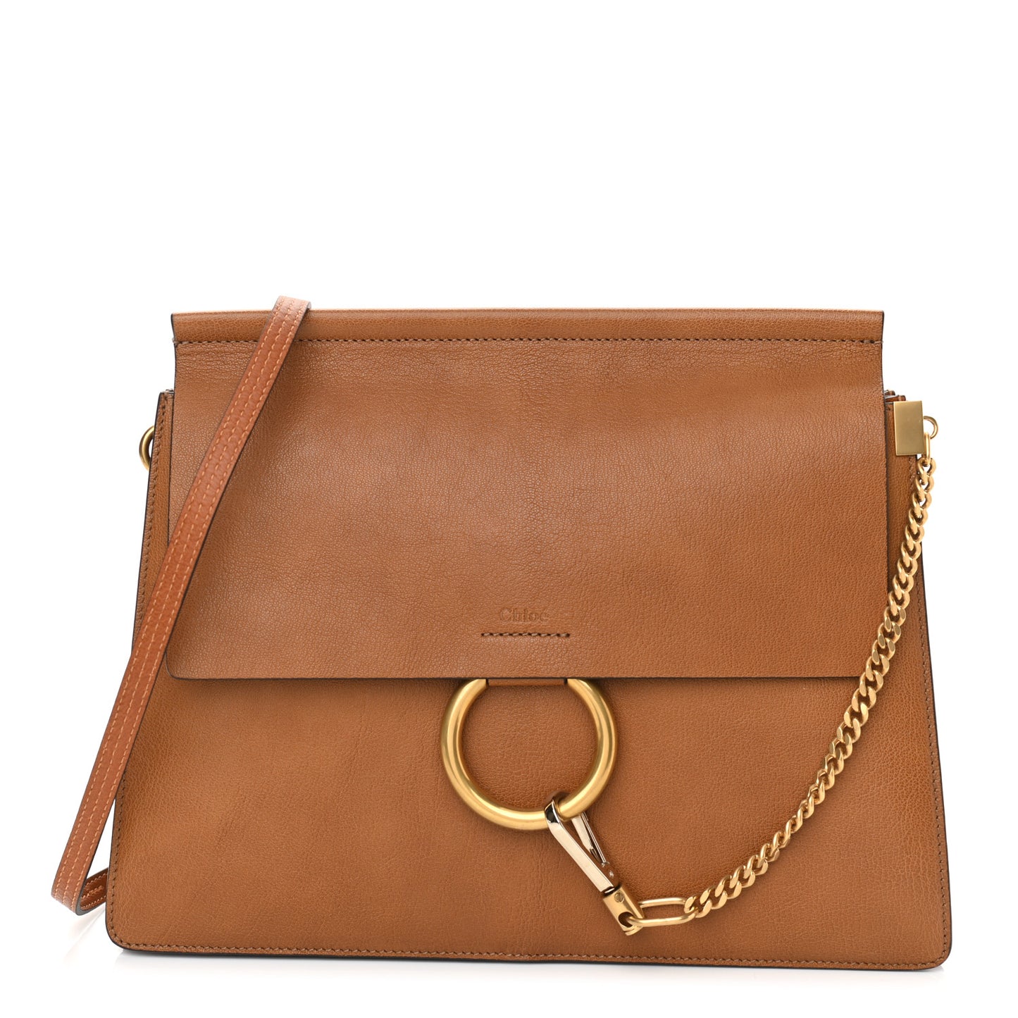 Goatskin Medium Faye Shoulder Bag Caramel