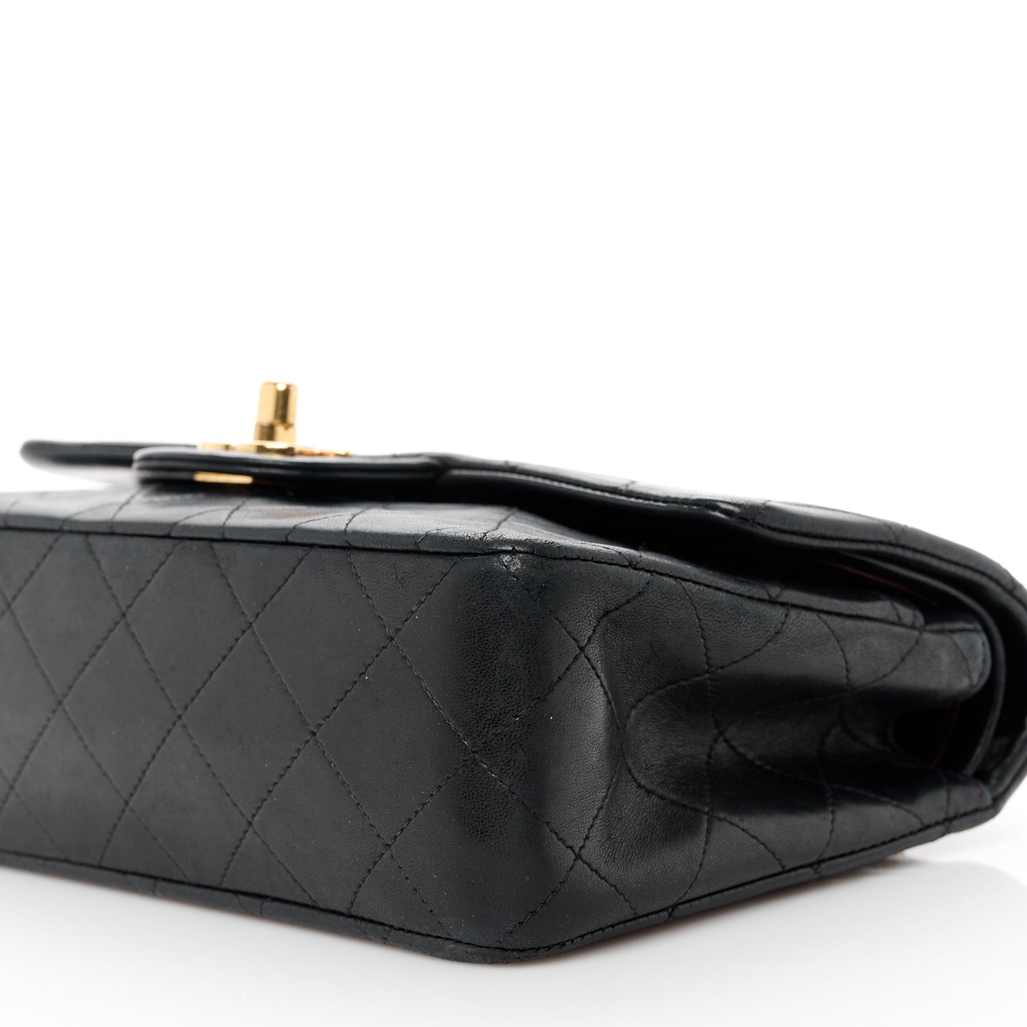 Lambskin Quilted Small Double Flap Black