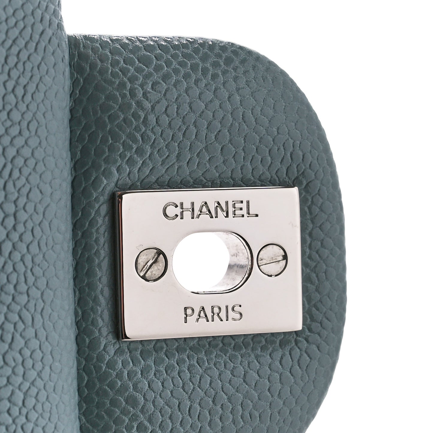 Caviar Quilted Small Double Flap Light Blue