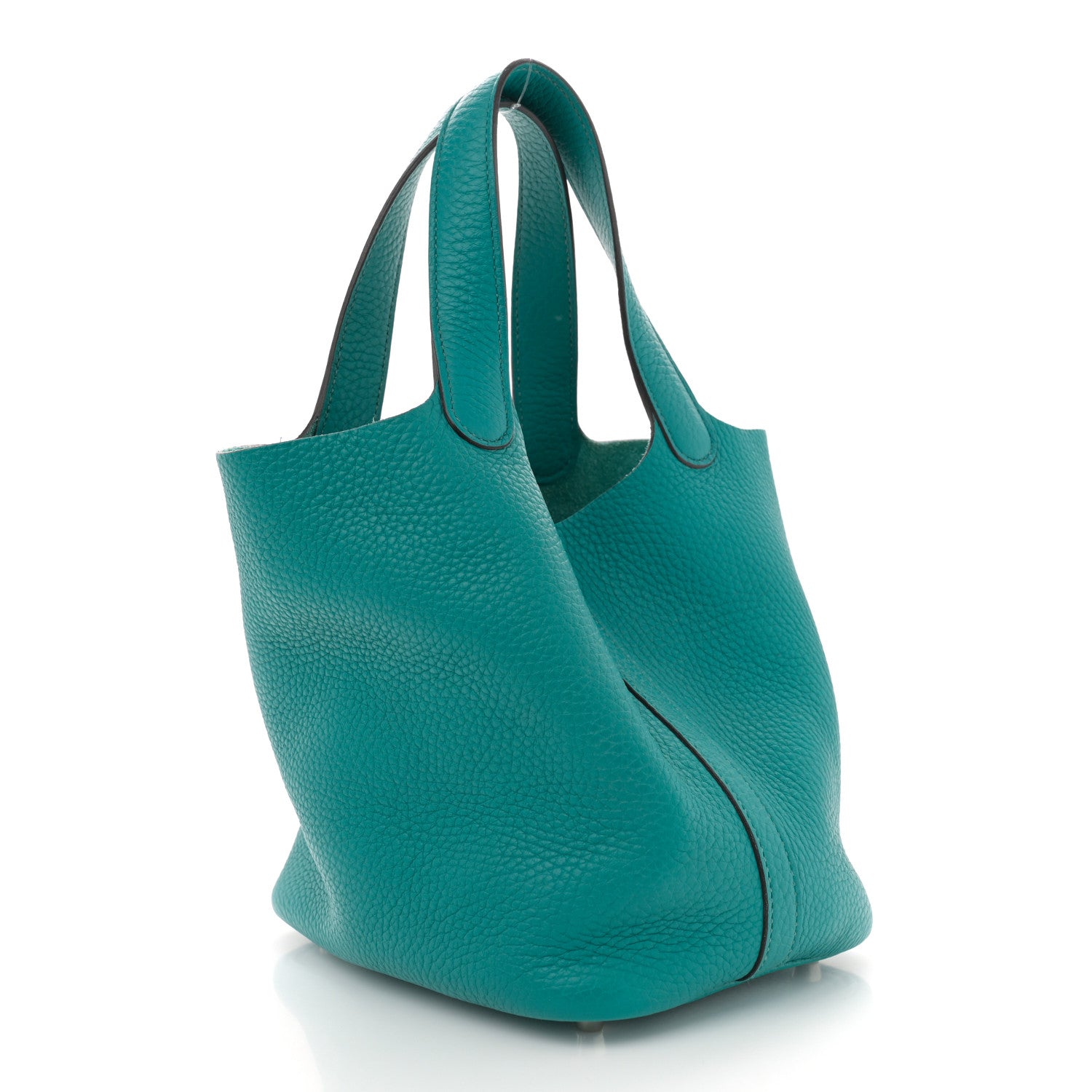 Hermes Taurillon Clemence Picotin Lock 18 PM Bleu Paon 3 of 10