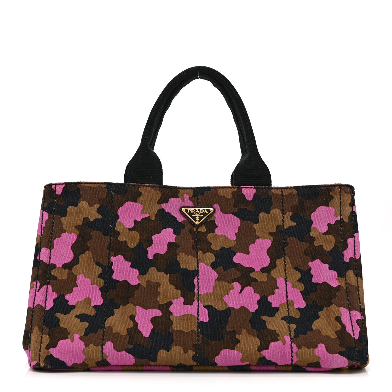 Prada Canapa Camouflage Tote Pink Brown 1913820 – FASHIONPHILE