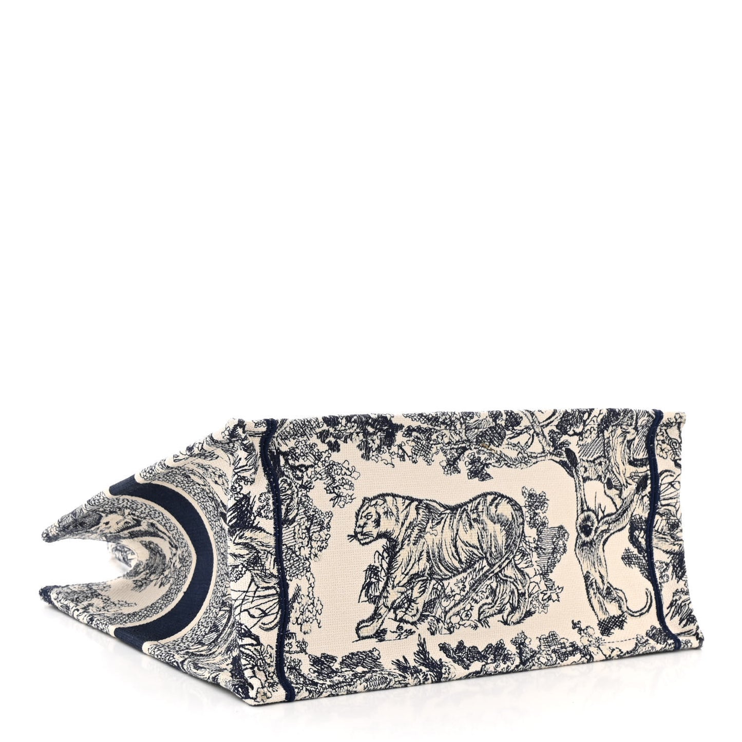 Canvas Embroidered Medium Dioriviera Toile De Jouy Book Tote Blue
