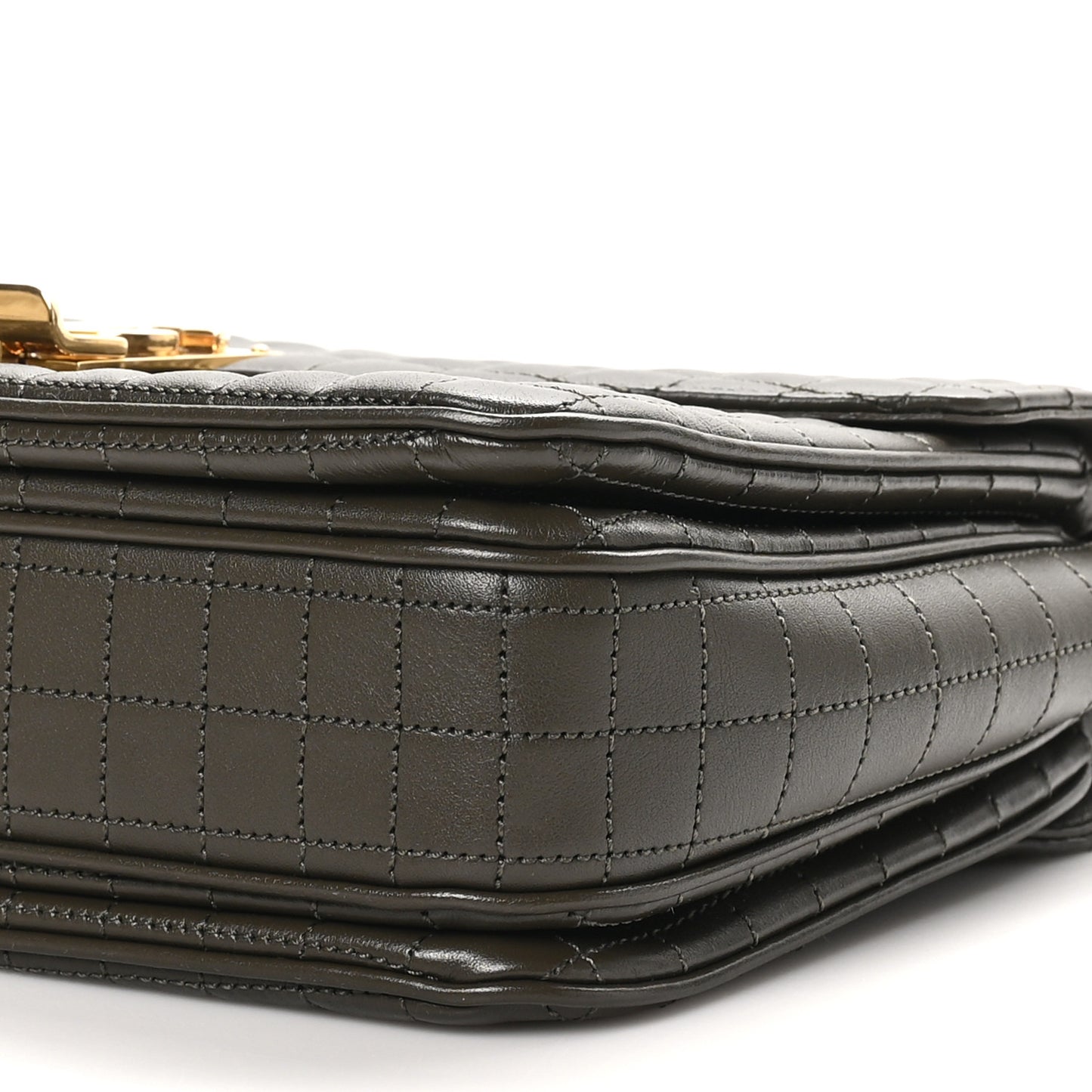 Calfskin Quilted Medium C Bag Khaki