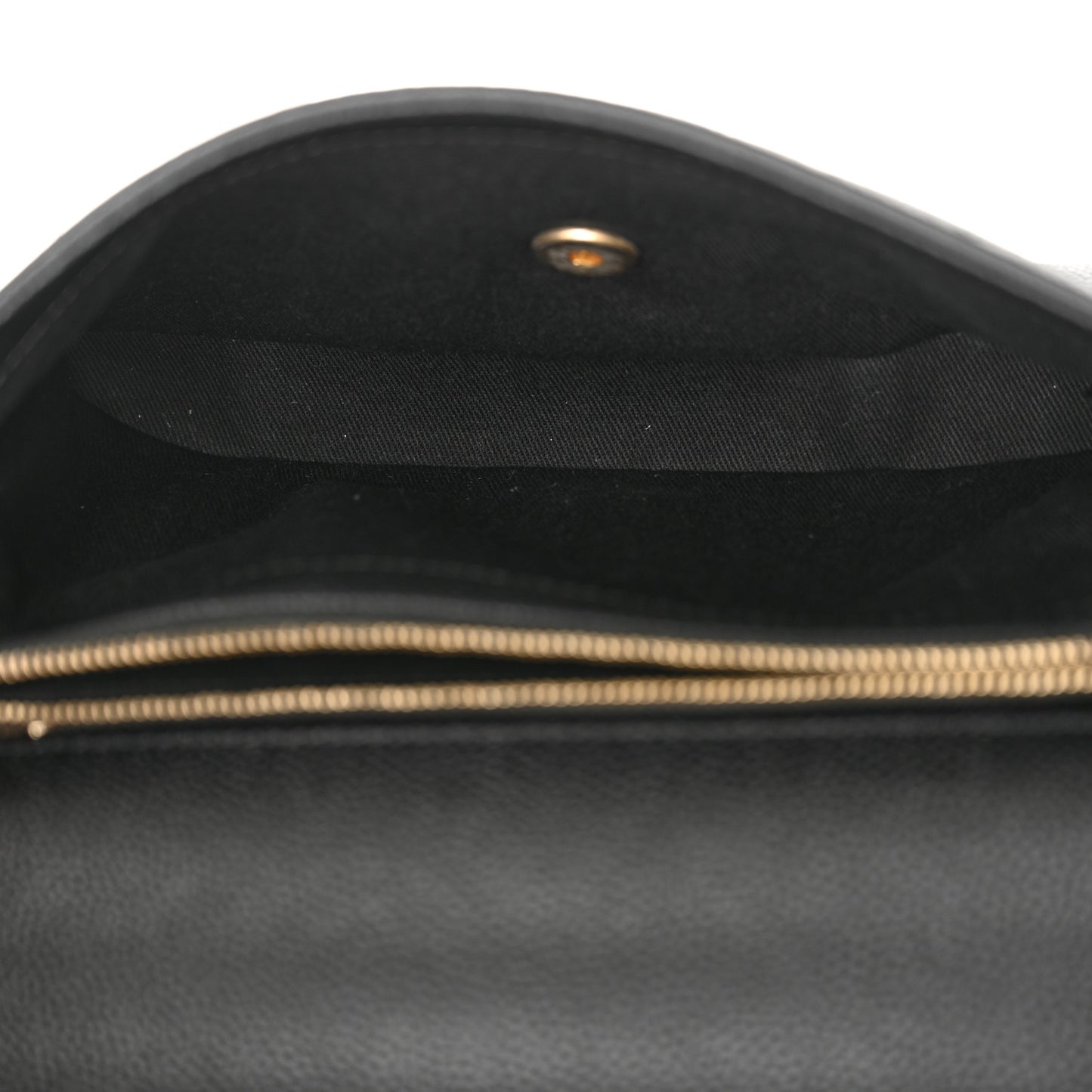 Grained Calfskin Small Stitched Flap Black