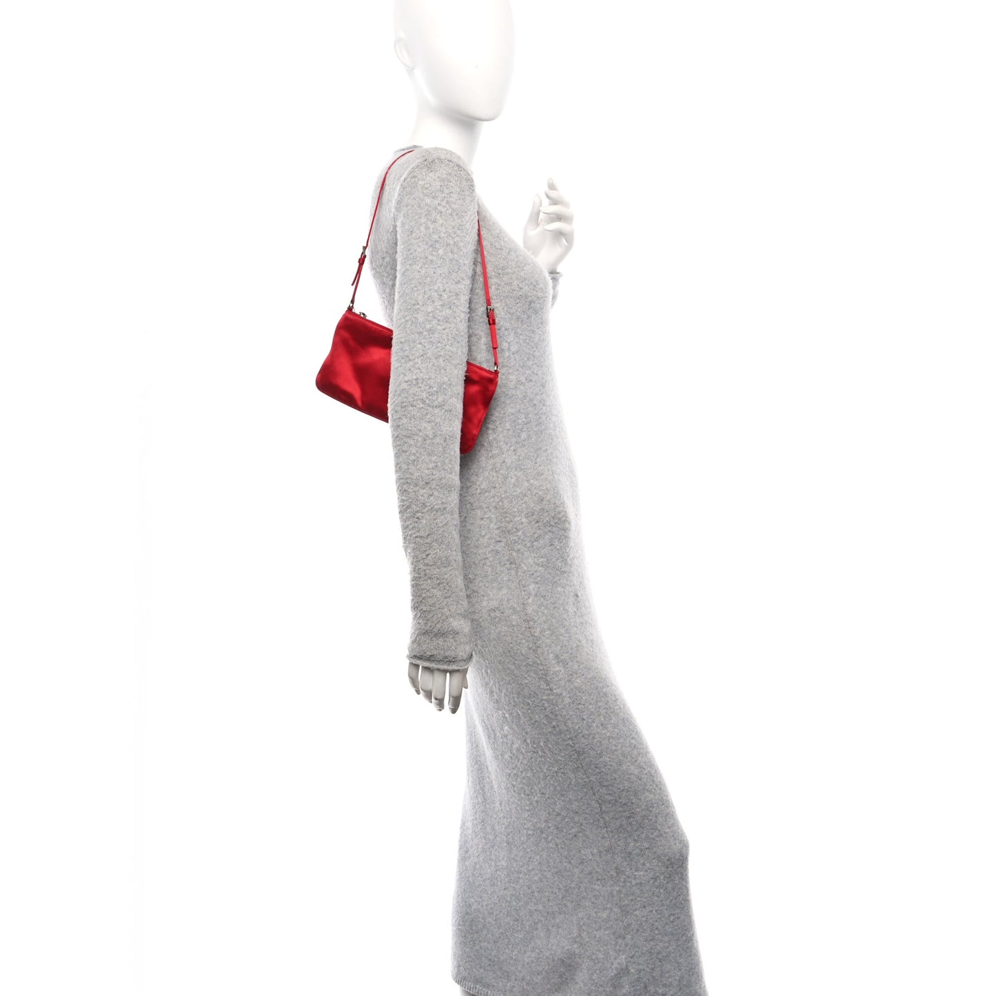 Satin Pochette Bag Red