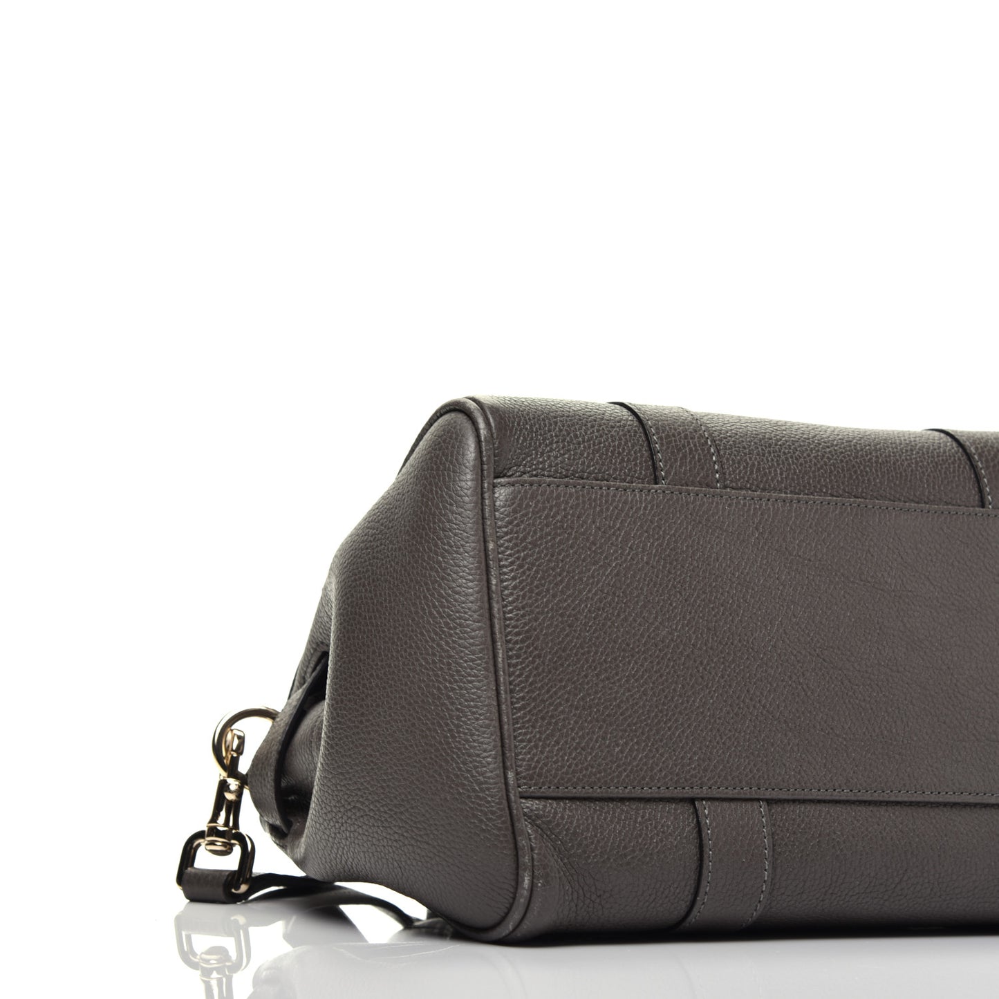 Classic Grain Calfskin Small Bayswater Satchel Dark Grey