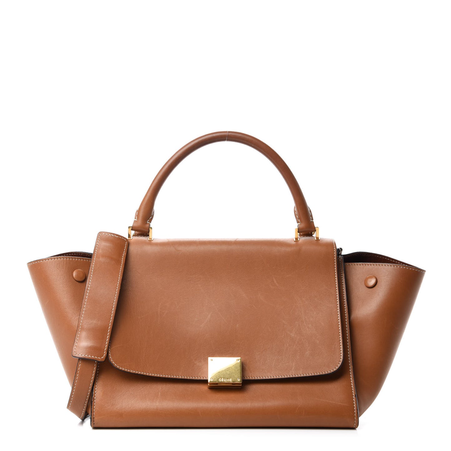 Vegetable Calfskin Small Trapeze Tan