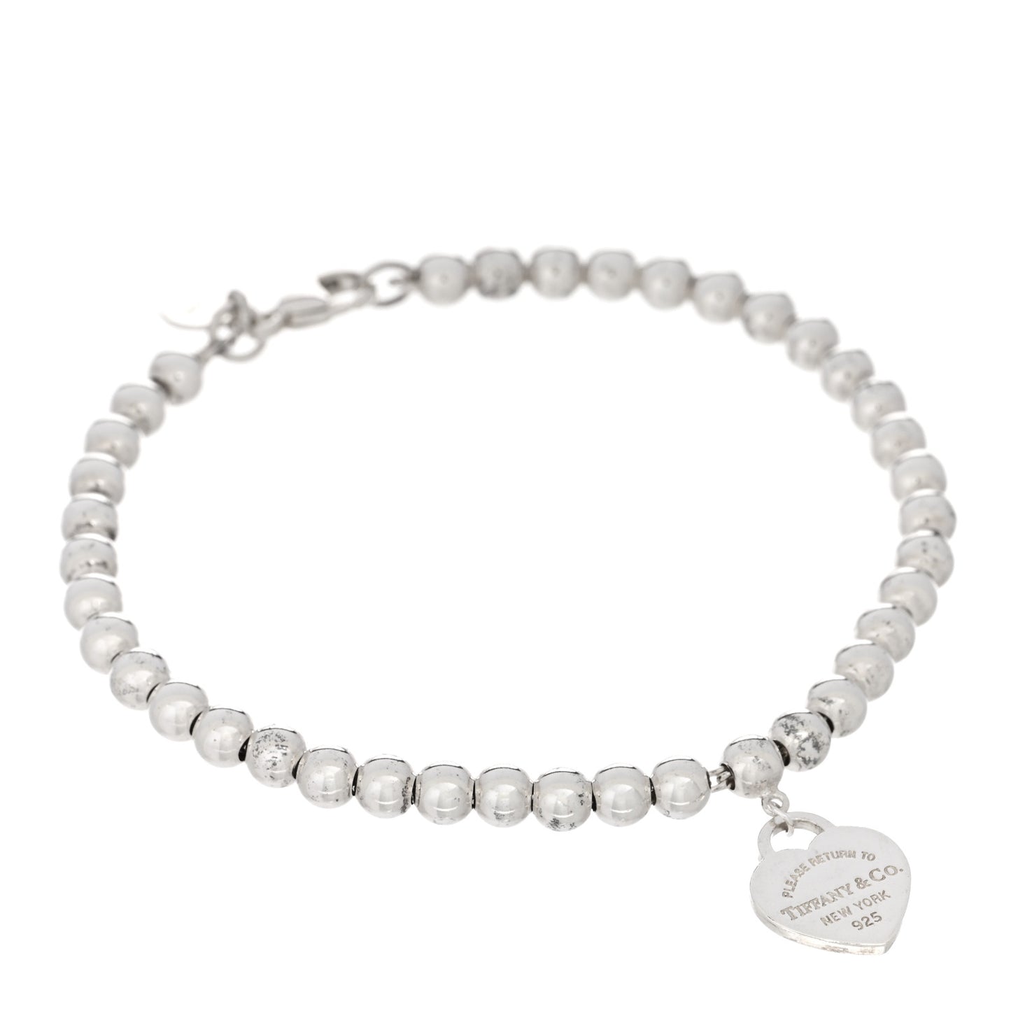 Sterling Silver 4mm Return To Tiffany Heart Tag Bead Bracelet