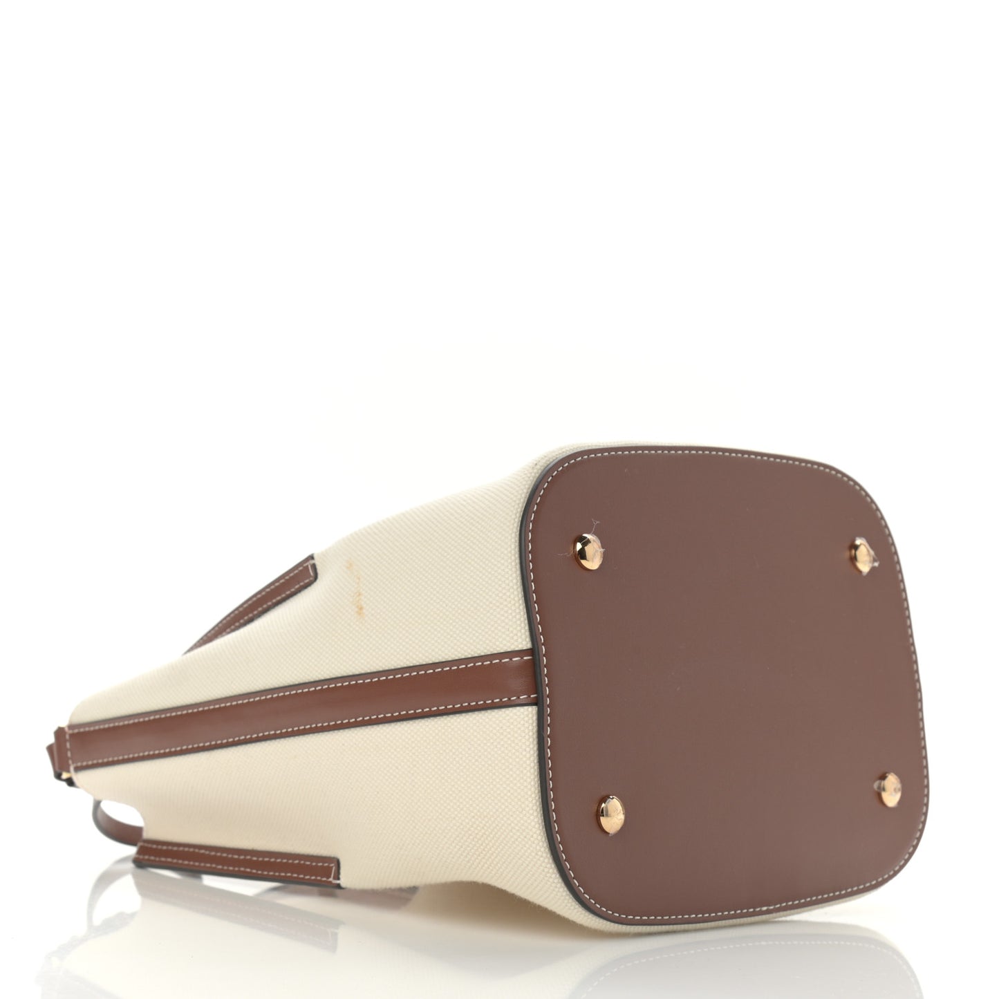 Canvas Cotton Small Peggy Bucket Bag Natural Gold