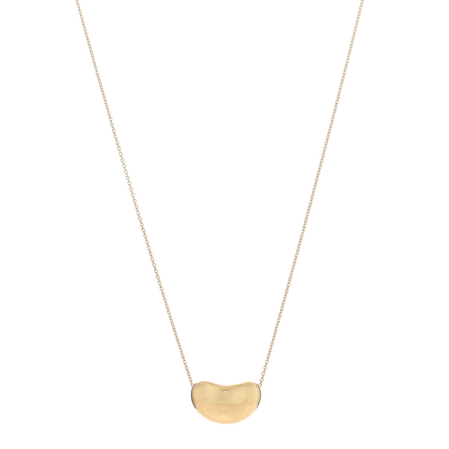 18K Yellow Gold 18mm Elsa Peretti Bean Pendant Necklace