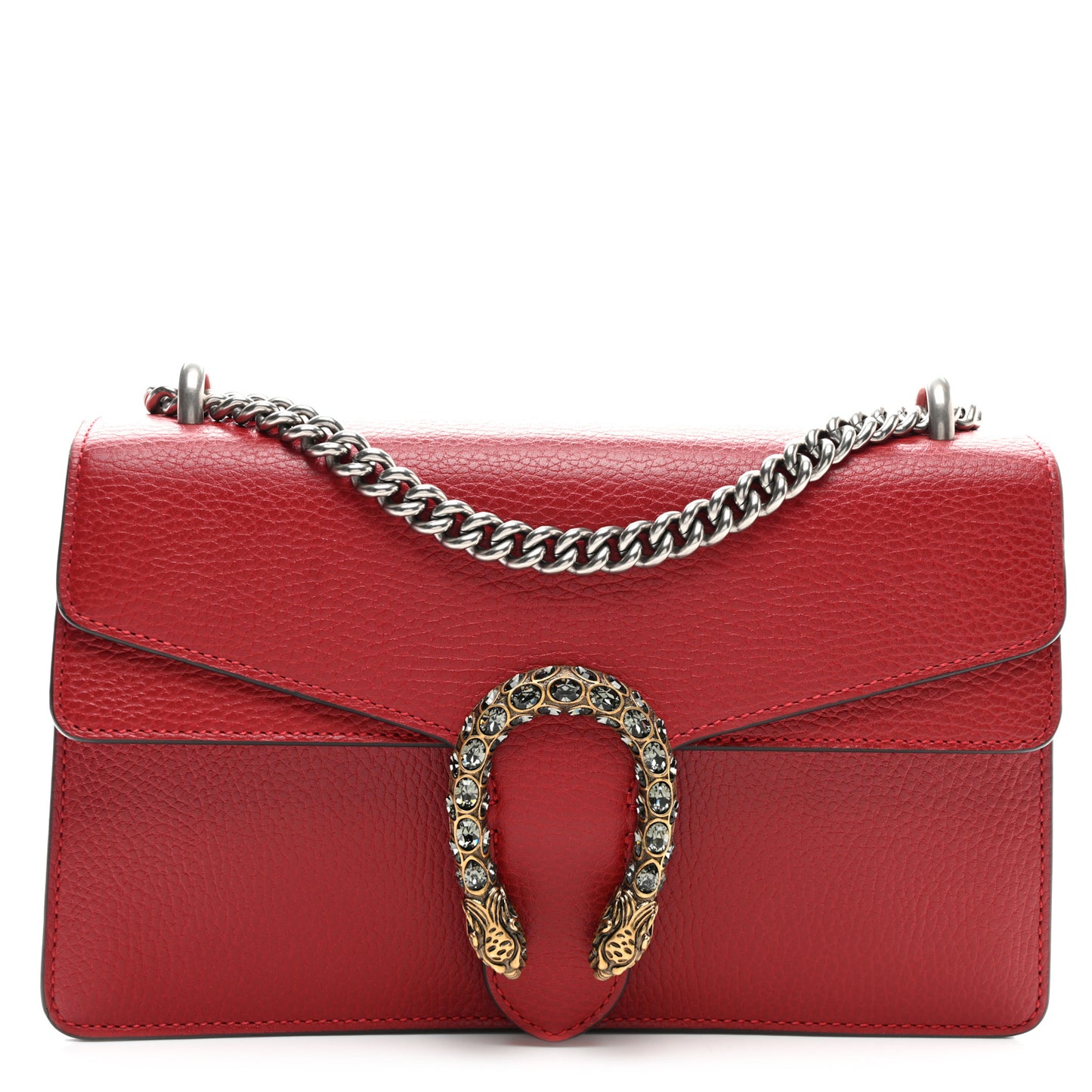 Dollar Calfskin Swarovski Crystal Small Dionysus Shoulder Bag Hibiscus Red