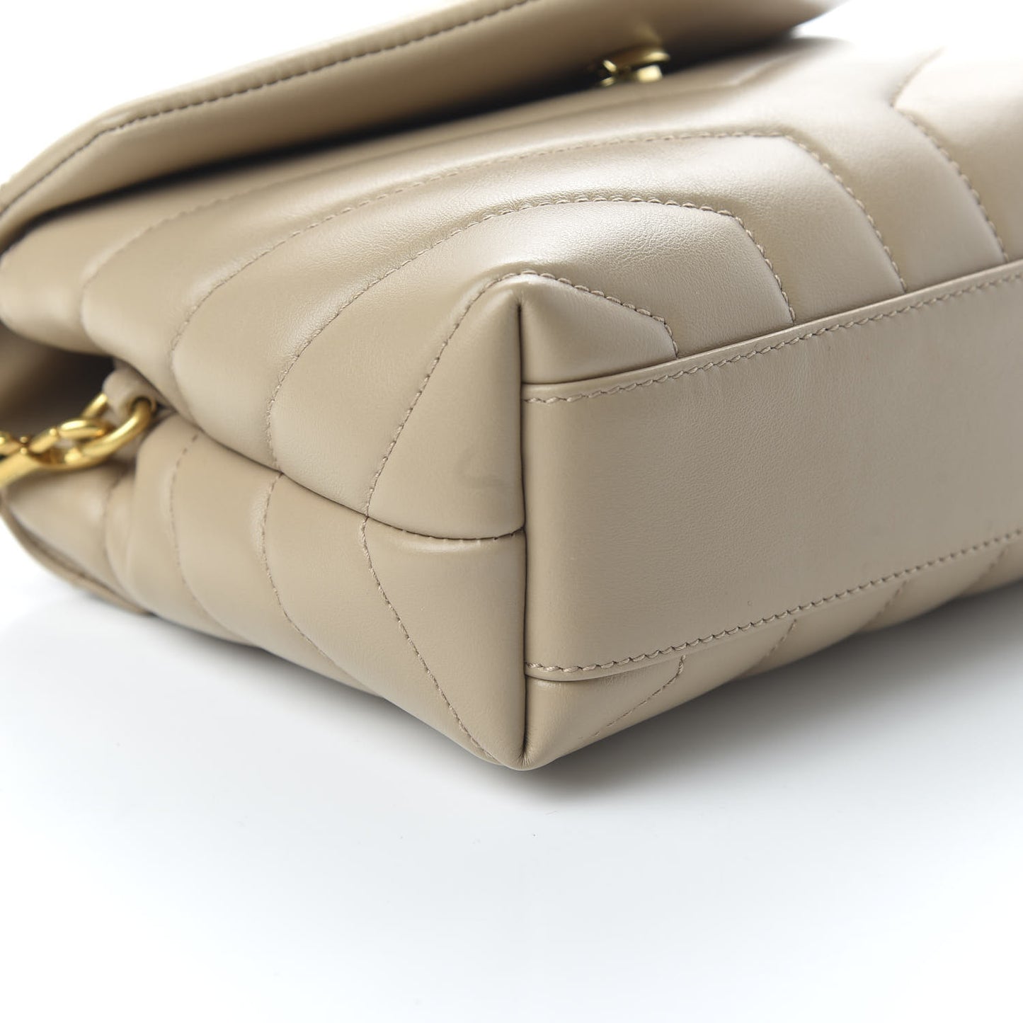 Calfskin Y Quilted Monogram Toy Loulou Crossbody Bag Dark Beige