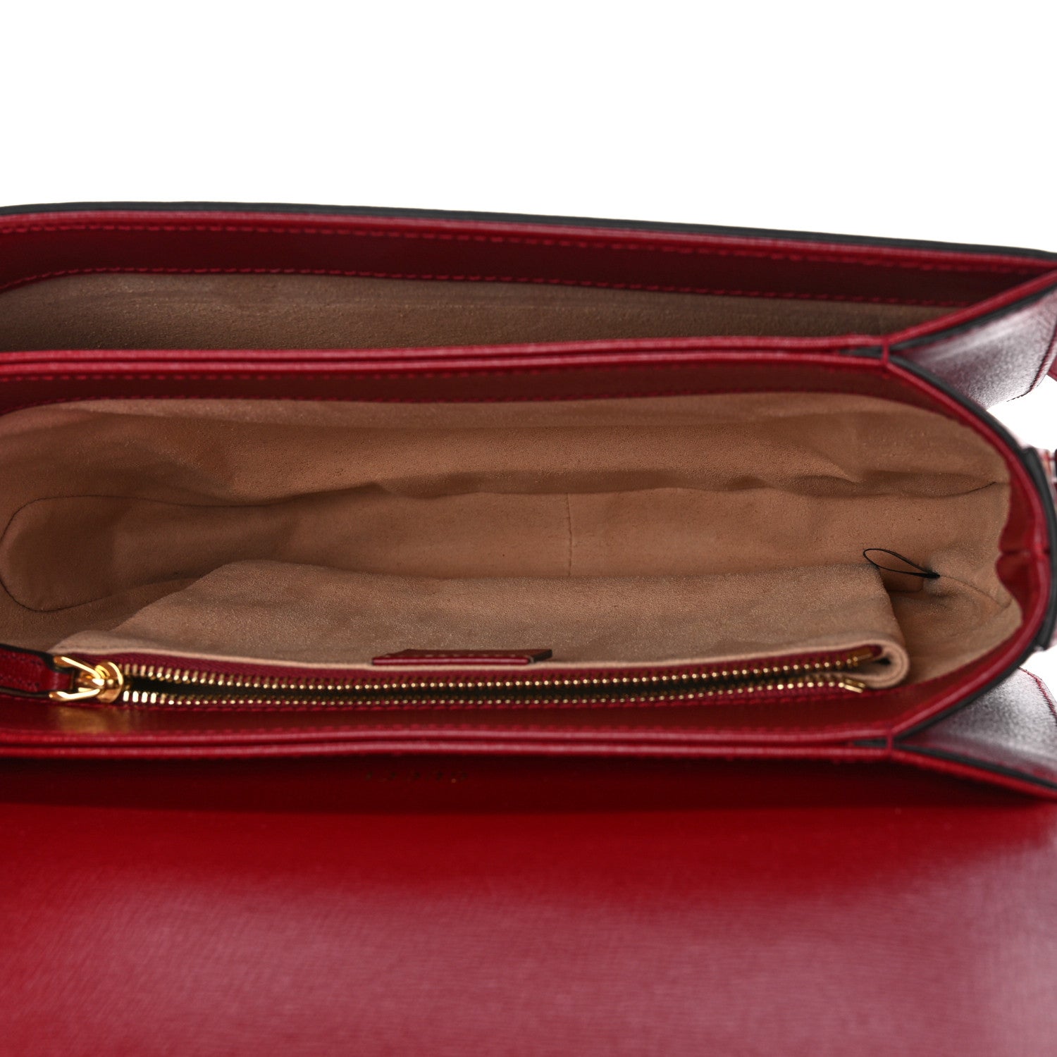 Gucci GG Supreme Monogram Azalea Calfskin Horsebit 1955 Shoulder Bag Beige Ebony New Cherry Red 5 of 10