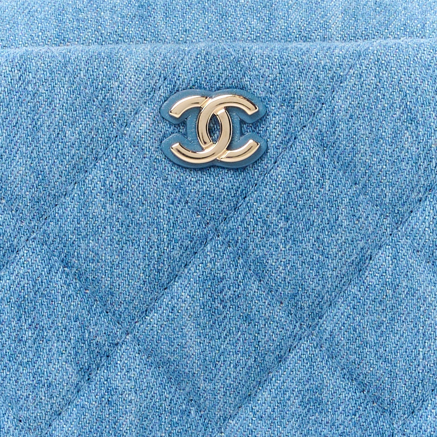 Denim Quilted Toiletry Case Blue