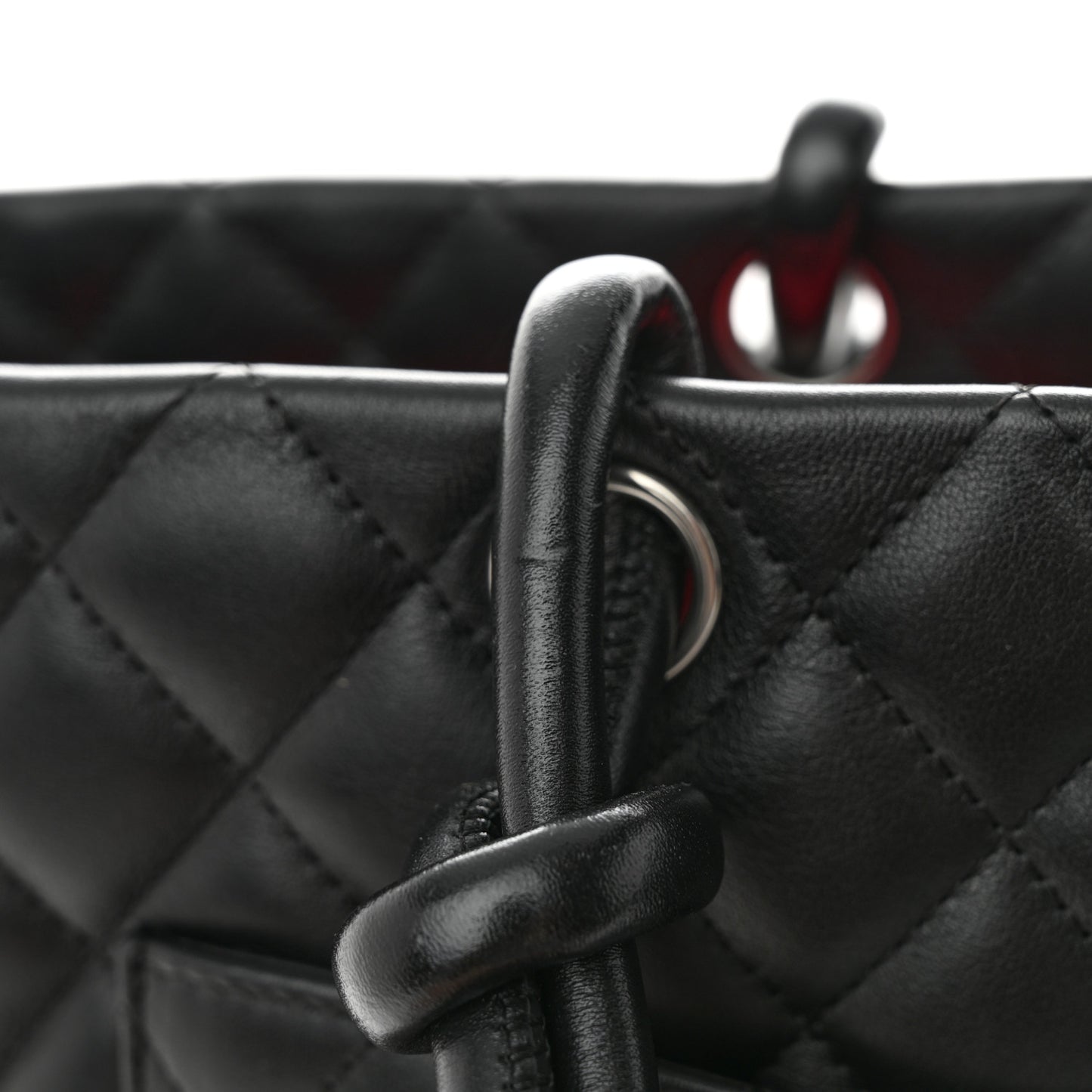 Calfskin Quilted Large Cambon Tote Black