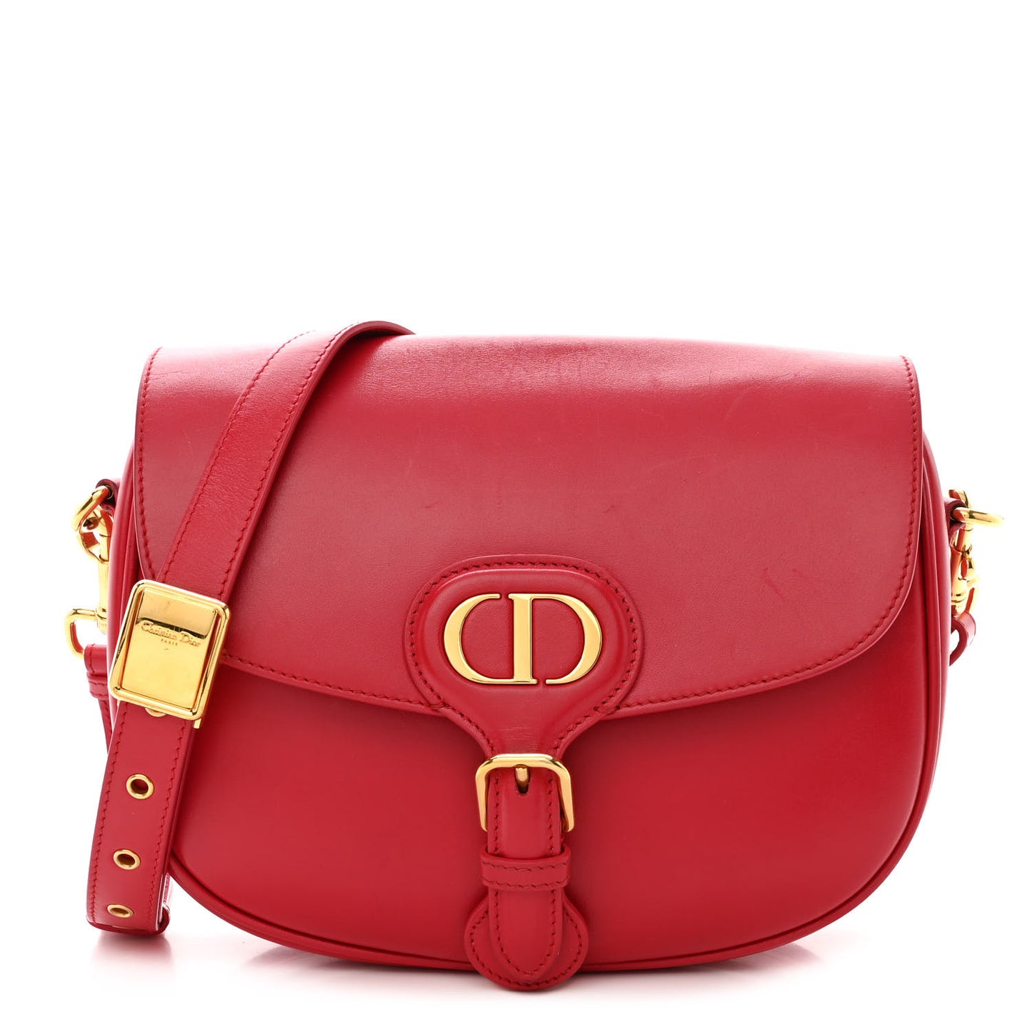 Box Calfskin Medium Bobby Flap Raspberry