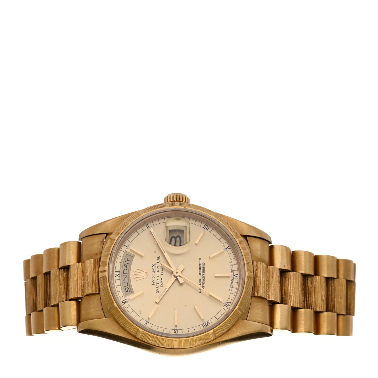 18K Yellow Gold 36mm Oyster Perpetual Day-Date Double Quick President Watch Champagne 18248
